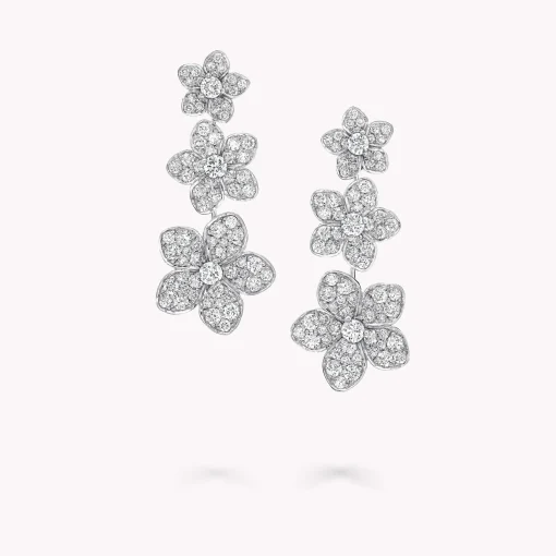 Graff Wild Flower Diamond Drop Earrings^ White Gold|White Diamond