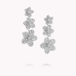 Graff Wild Flower Diamond Drop Earrings^ White Gold|White Diamond