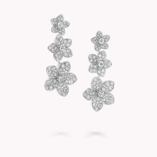 Graff Wild Flower Diamond Drop Earrings^ White Gold|White Diamond