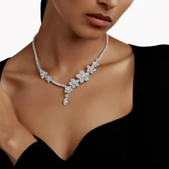 Graff Wild Flower Diamond Drop Necklace^ Bridal Jewelry|White Diamond