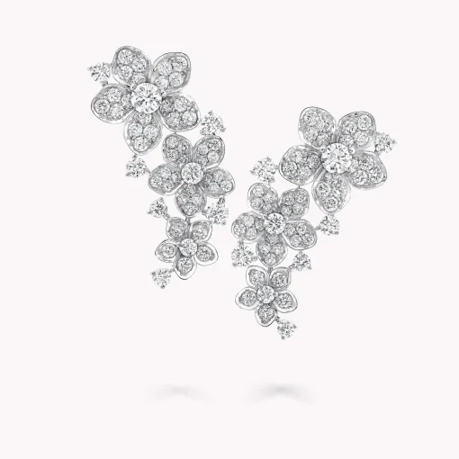 Graff Wild Flower Diamond Ear Climber Earrings^ Bridal Jewelry|White Gold