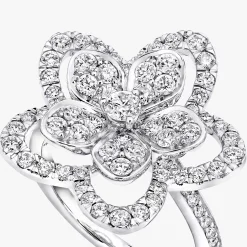 Graff Wild Flower Large Diamond Ring^ White Gold|Wild Flower