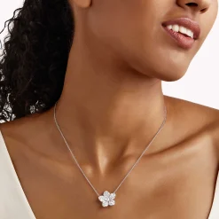 Graff Wild Flower Large Pavé Diamond Pendant^ White Gold|Wild Flower