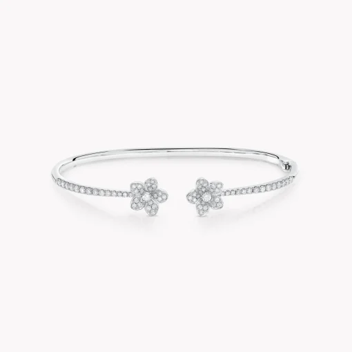 Graff Wild Flower Open Pavé Diamond Bangle^ White Gold|Wild Flower