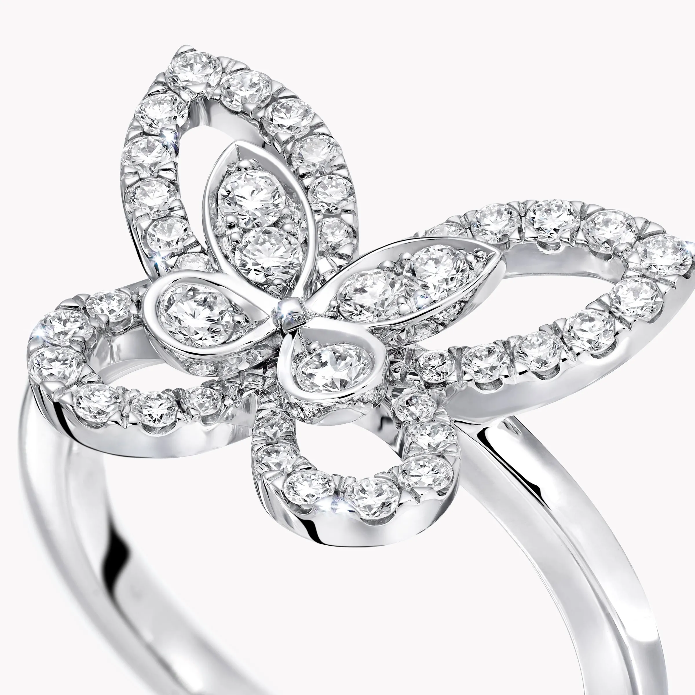 Graff Butterfly Silhouette Diamond Mini Ring^ White Gold|Butterfly