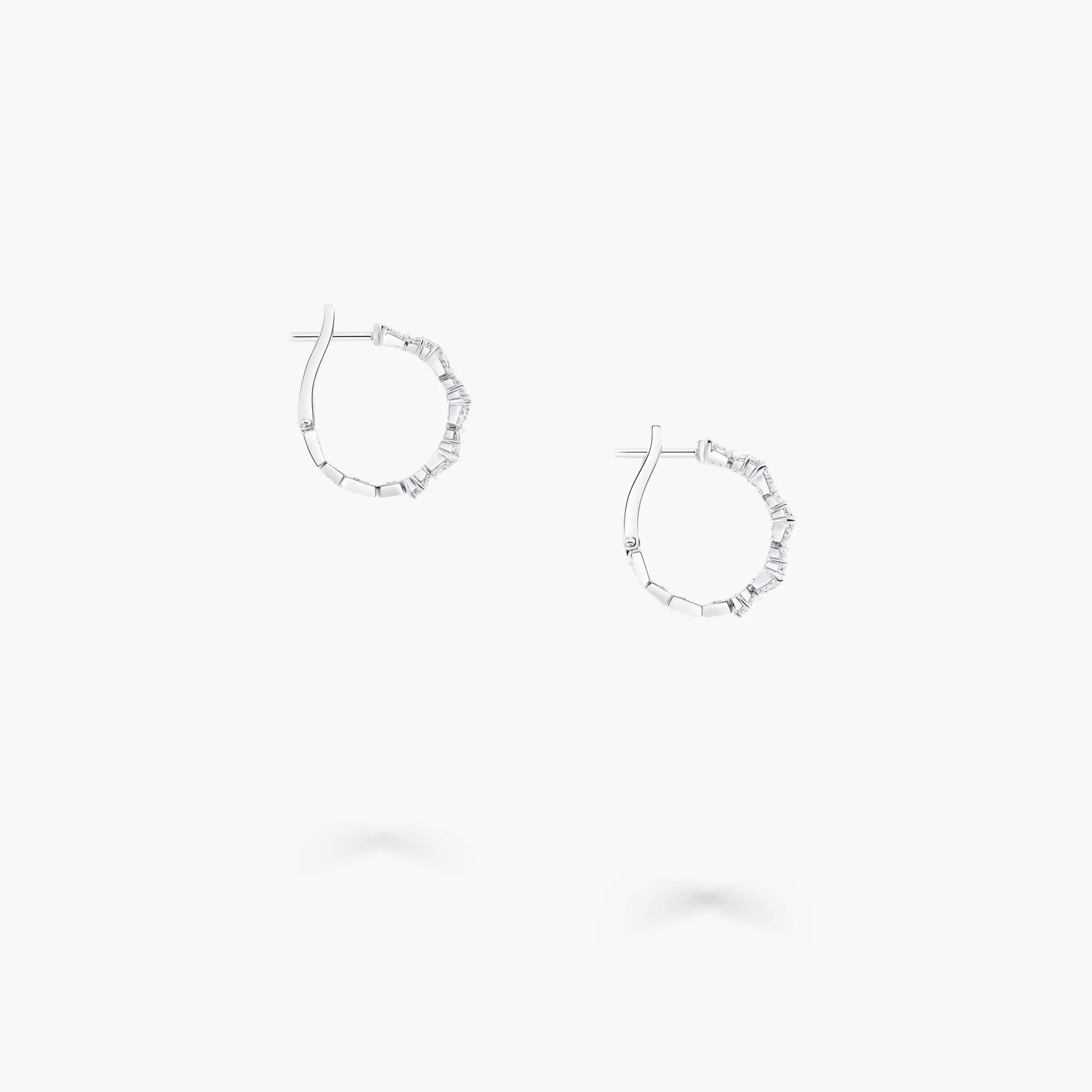 Graff Classic Butterfly Diamond Petite Hoop Earrings^ White Gold|White Diamond