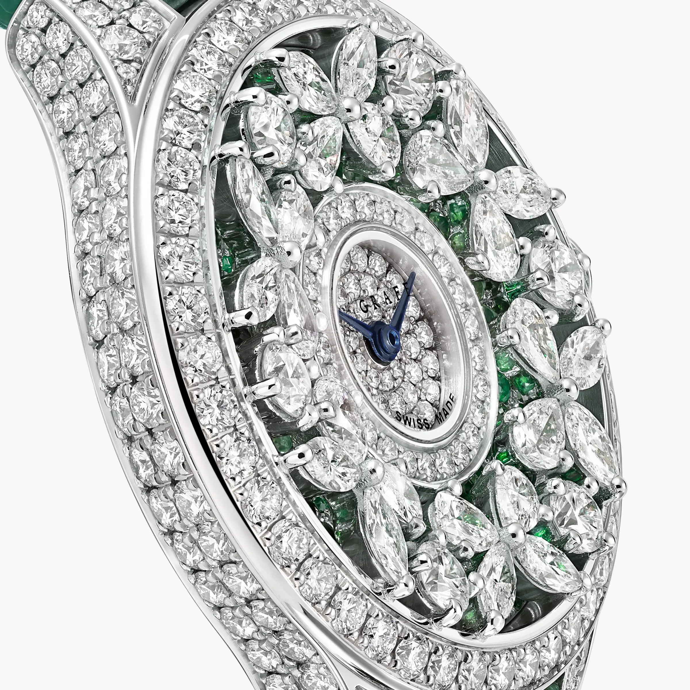 Graff Classic Butterfly Diamond and Emerald Watch^ Watches|Emerald