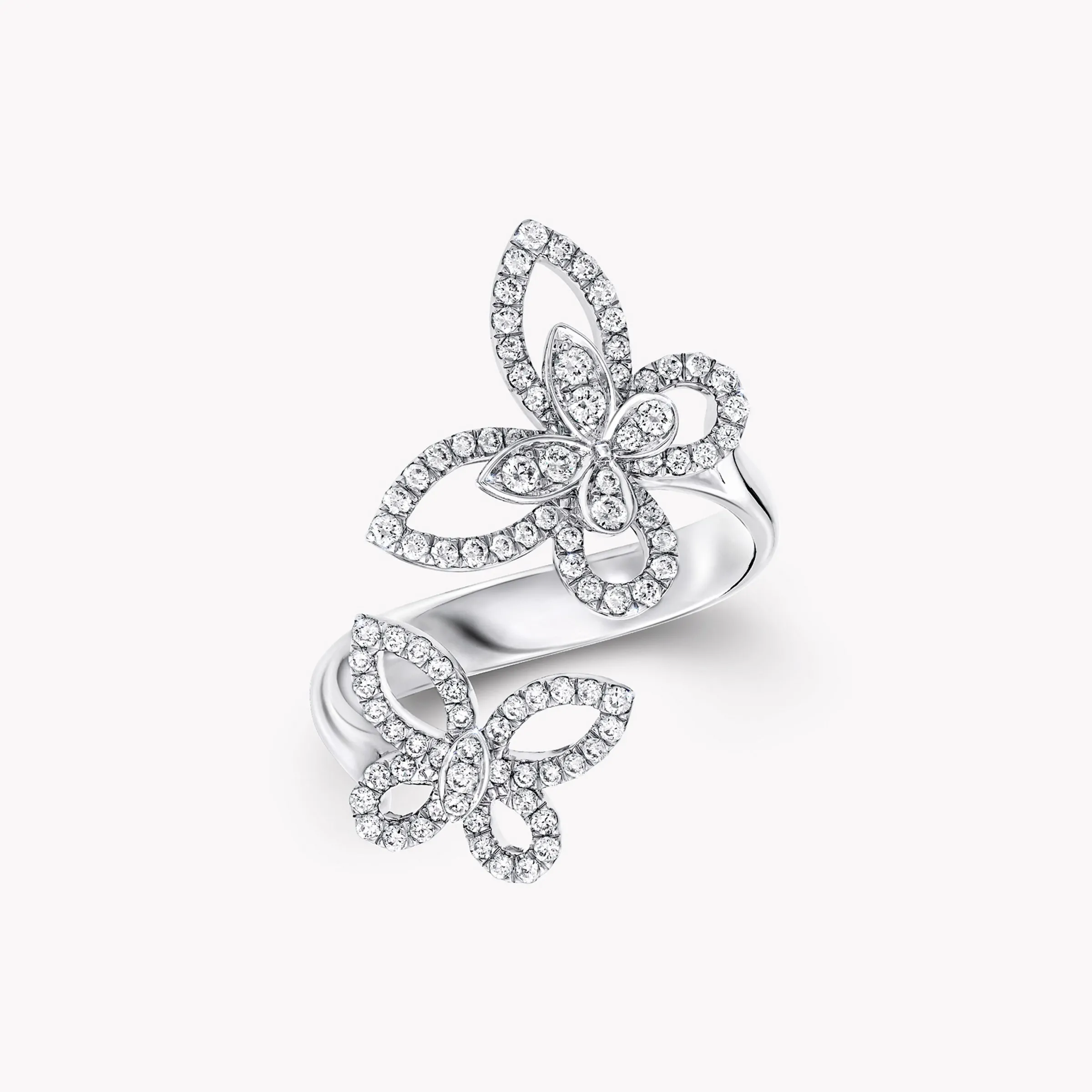 Graff Double Butterfly Silhouette Diamond Ring^ White Gold|Butterfly