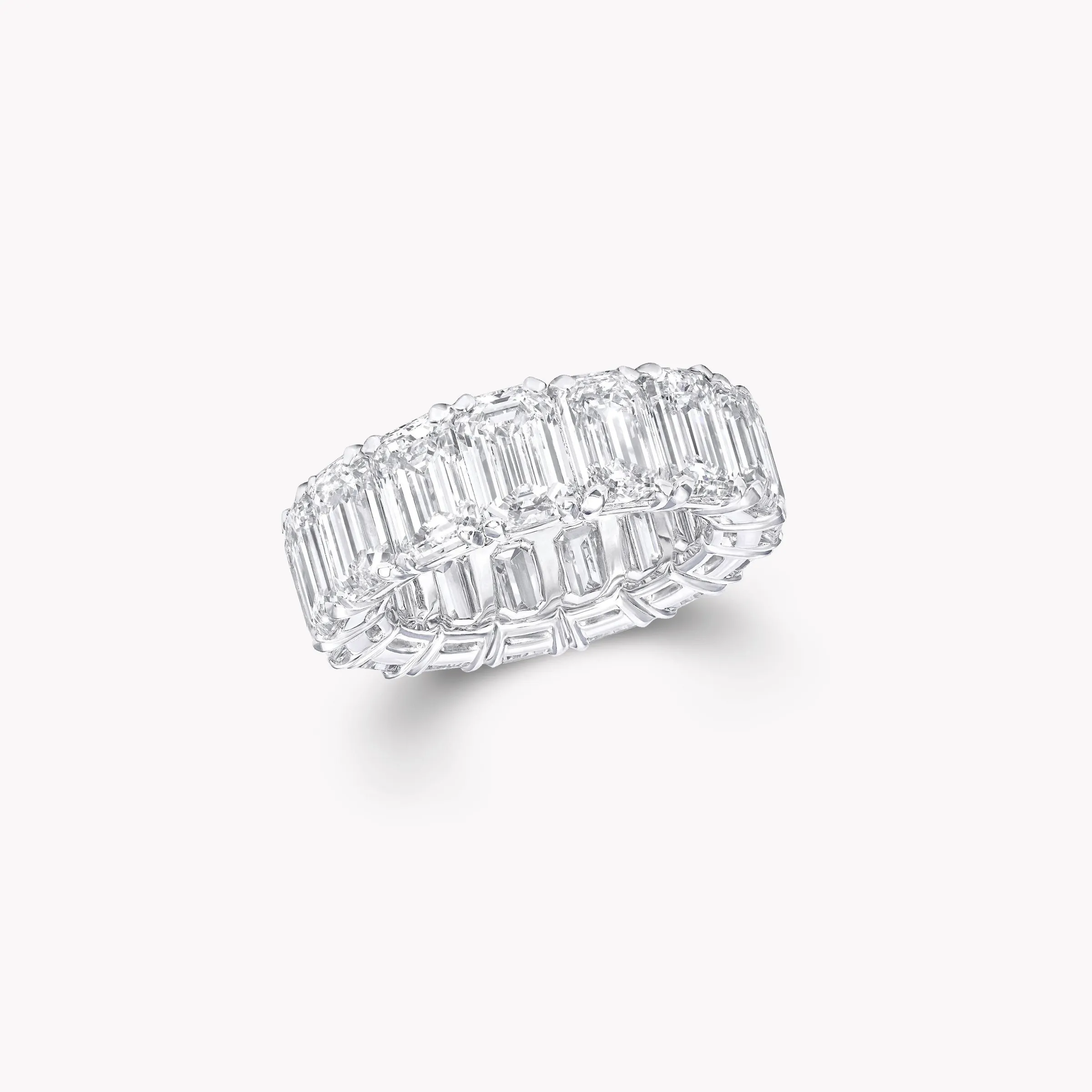 Graff Emerald Cut Diamond Wedding Band^ Eternity Rings|Platinum