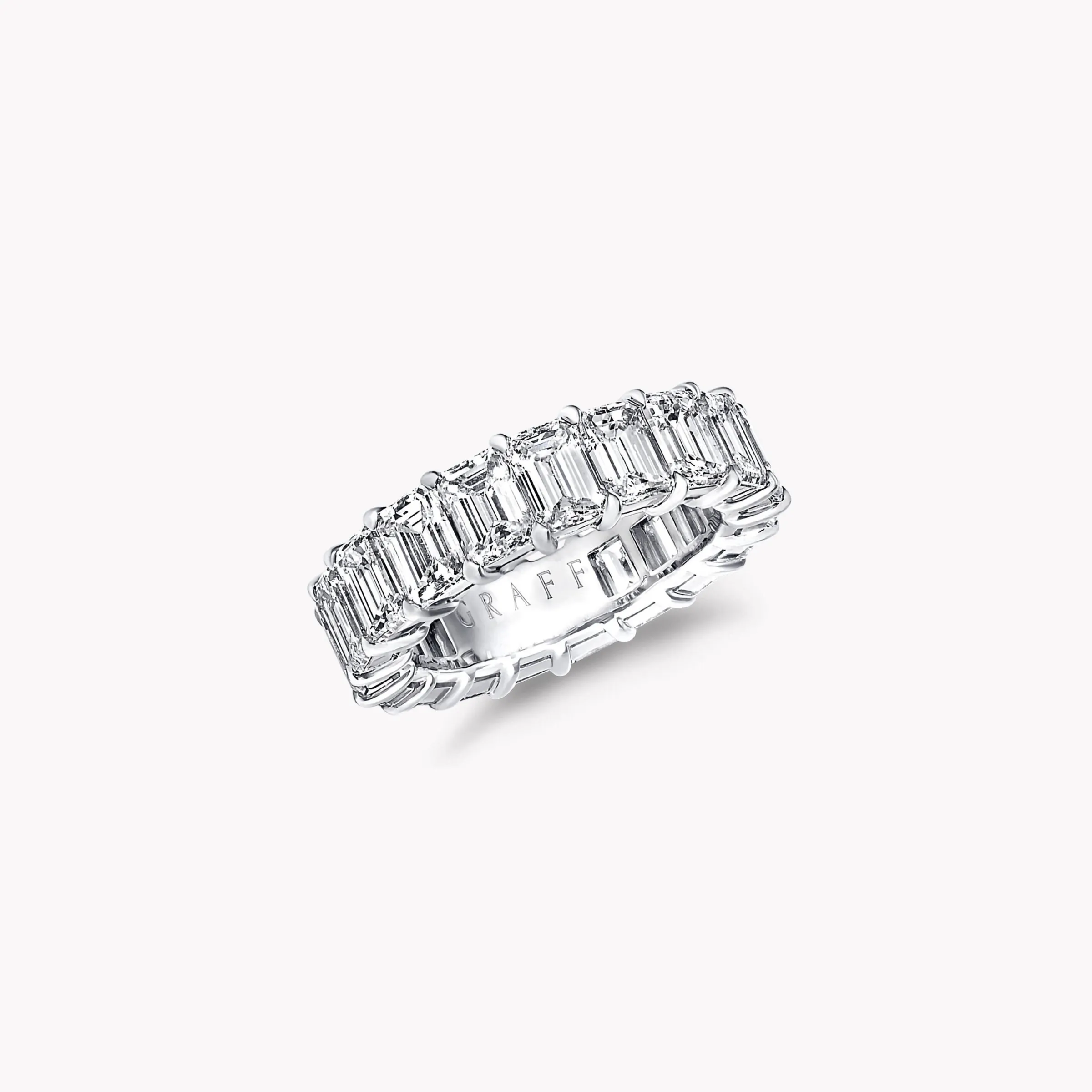 Graff Emerald Cut Diamond Wedding Band^ Eternity Rings|Platinum