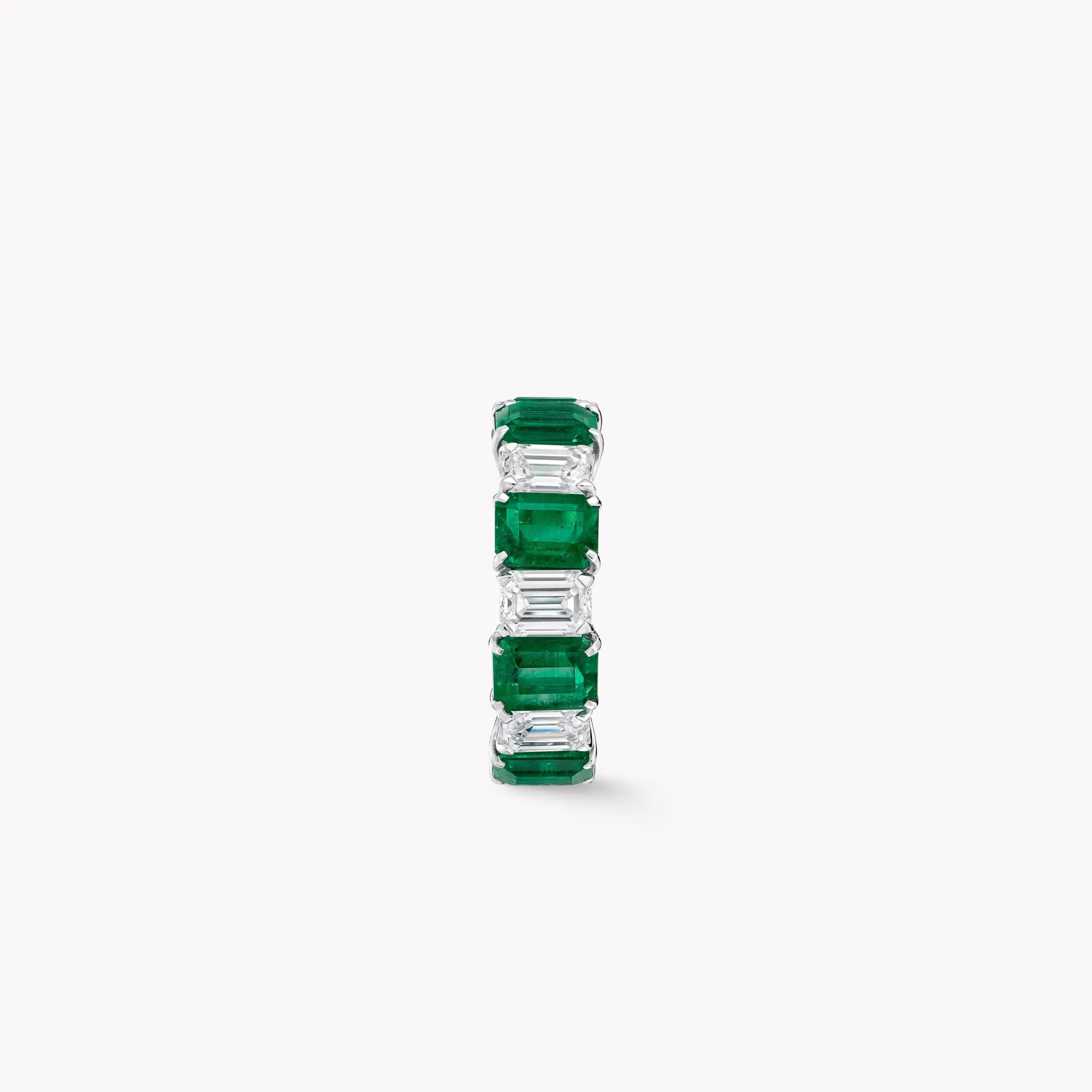 Graff Emerald Cut Emerald and Diamond Wedding Band^ Eternity Rings|For Her