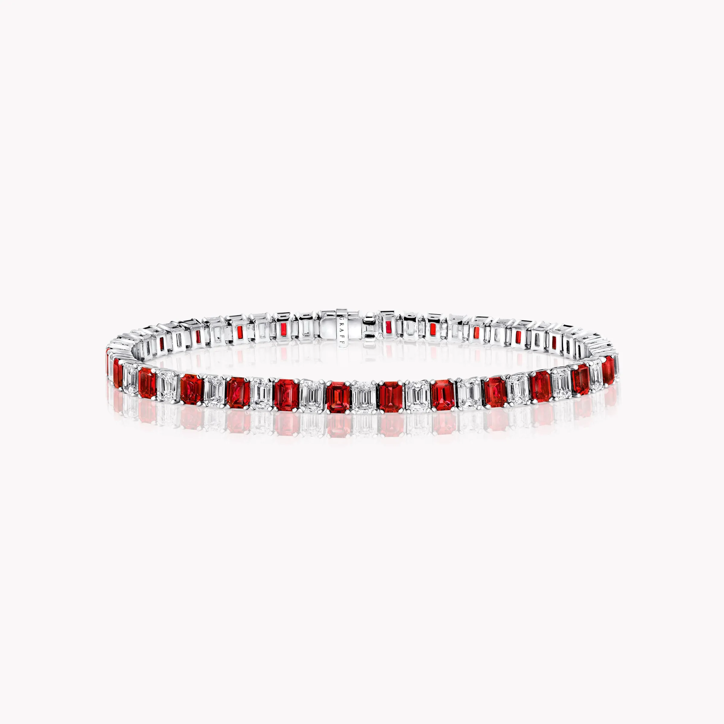 Graff Emerald Cut Ruby and Diamond Bracelet^ Ruby|Classic Graff