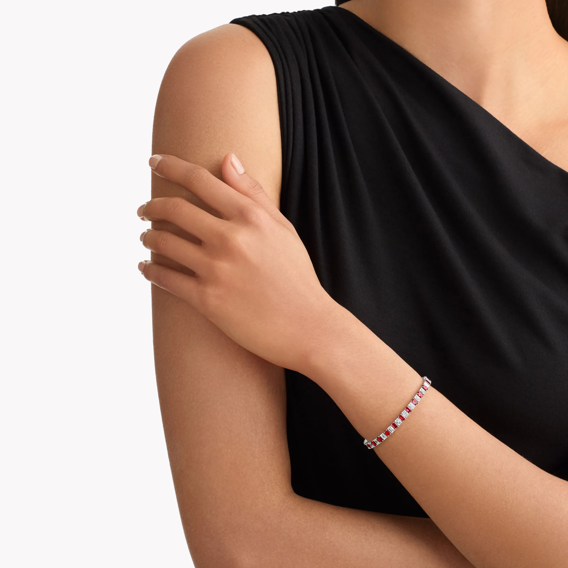 Graff Emerald Cut Ruby and Diamond Bracelet^ Ruby|Classic Graff