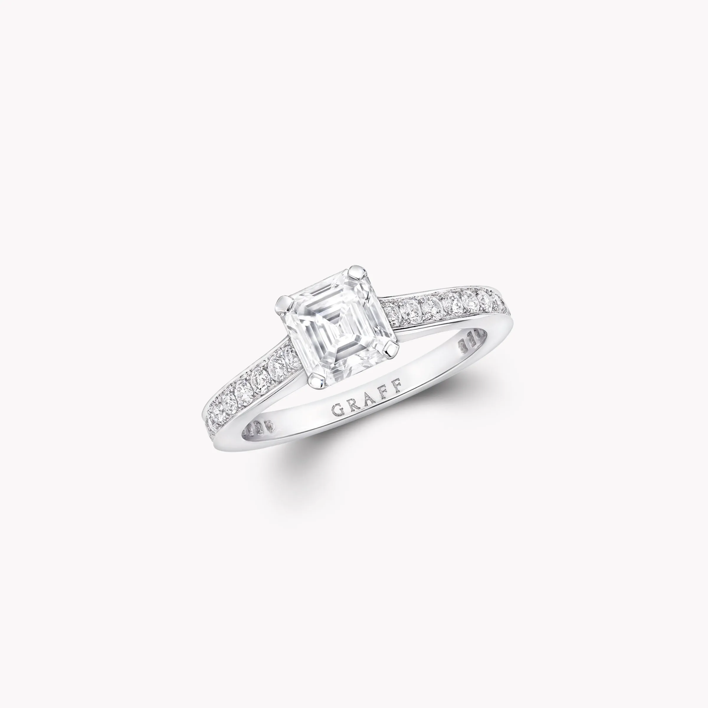 Graff Flame Square Emerald Cut Diamond Engagement Ring^ Emerald|Flame