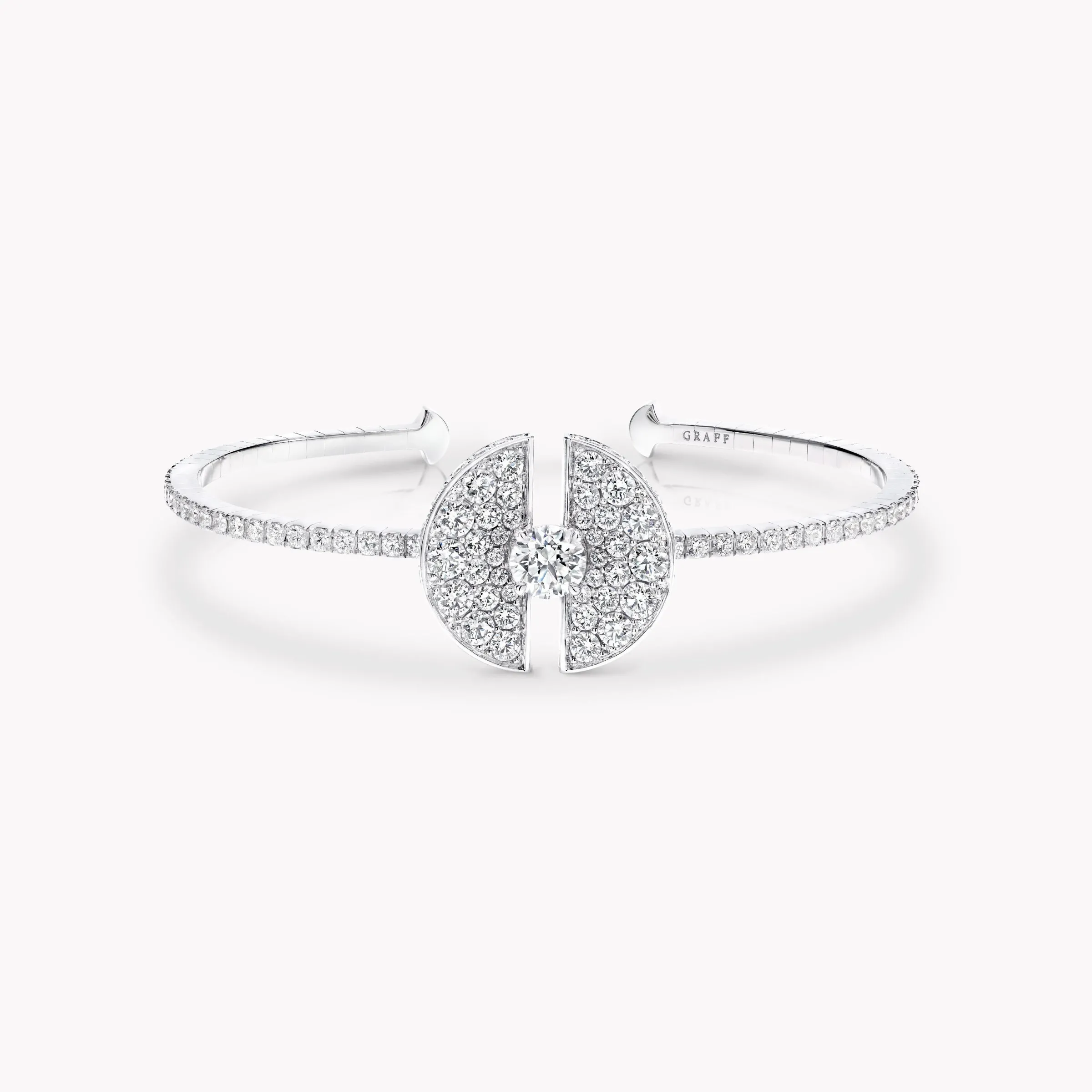 Graff Night Moon Diamond Bangle^ White Gold|Tribal