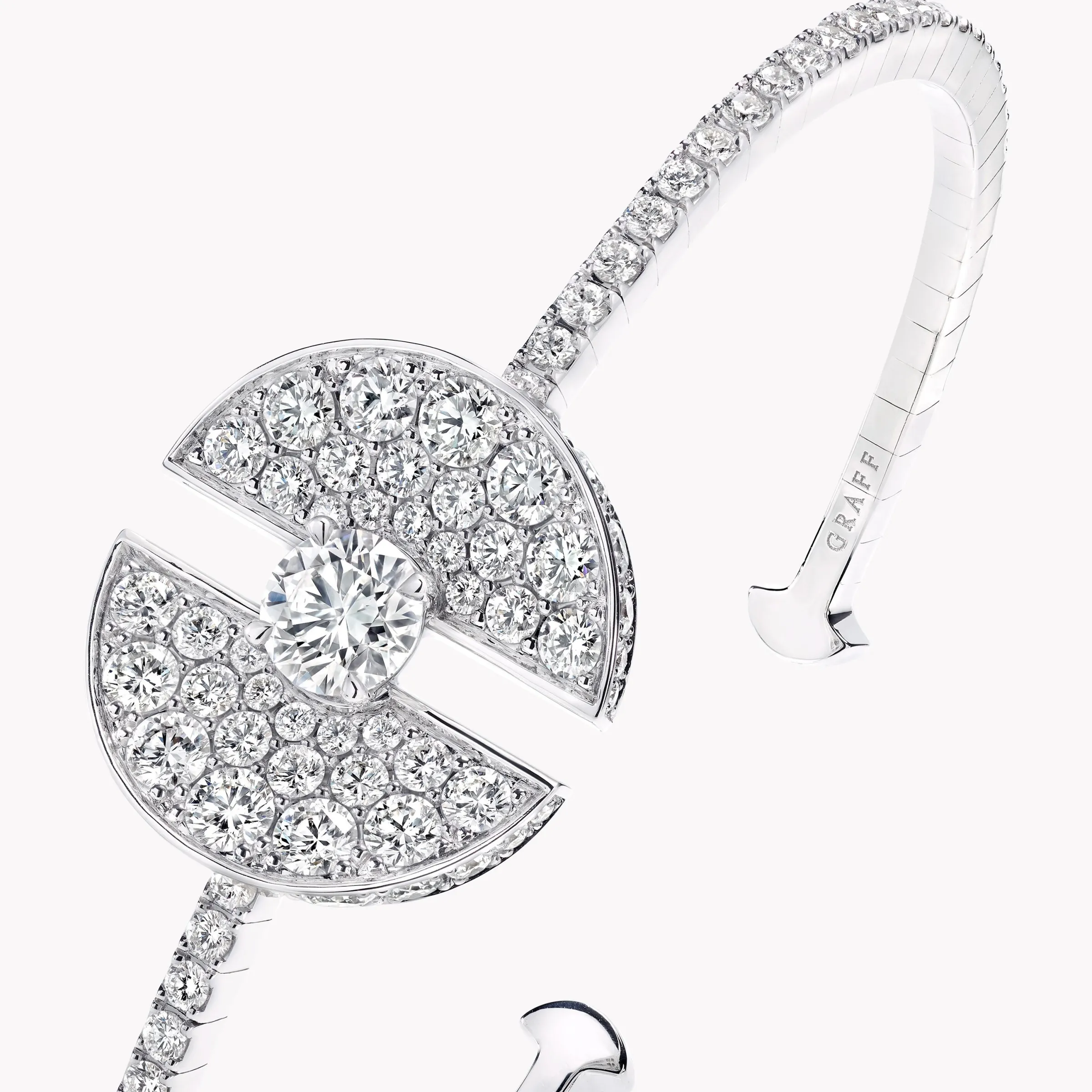 Graff Night Moon Diamond Bangle^ White Gold|Tribal
