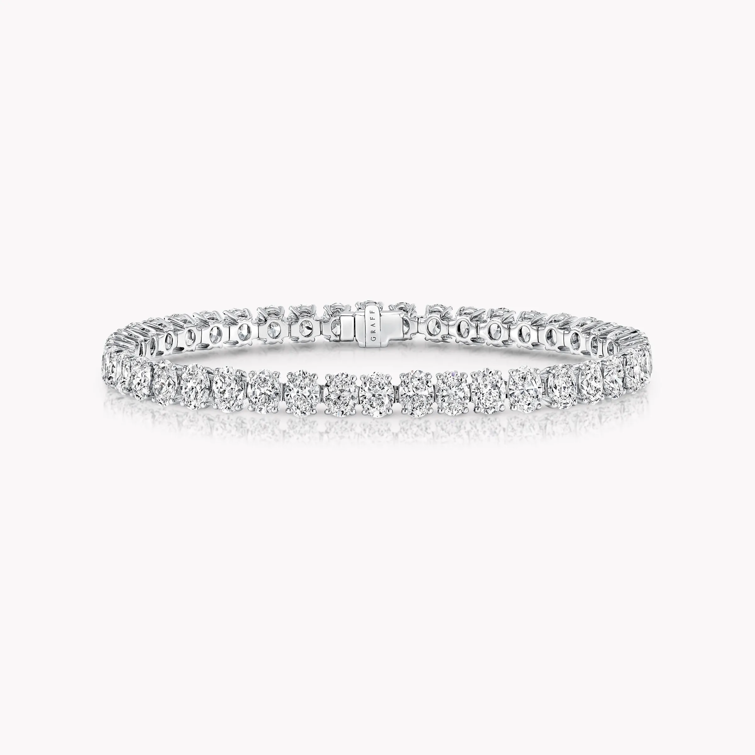 Graff Oval Cut Diamond Bracelet^ White Gold|White Diamond