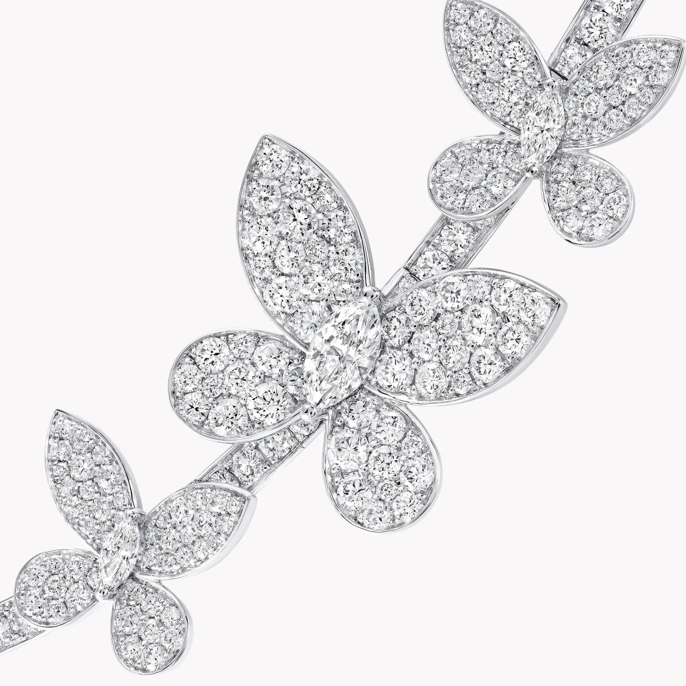 Graff Pavé Butterfly Abstract Diamond Necklace^ Bridal Jewelry|Butterfly