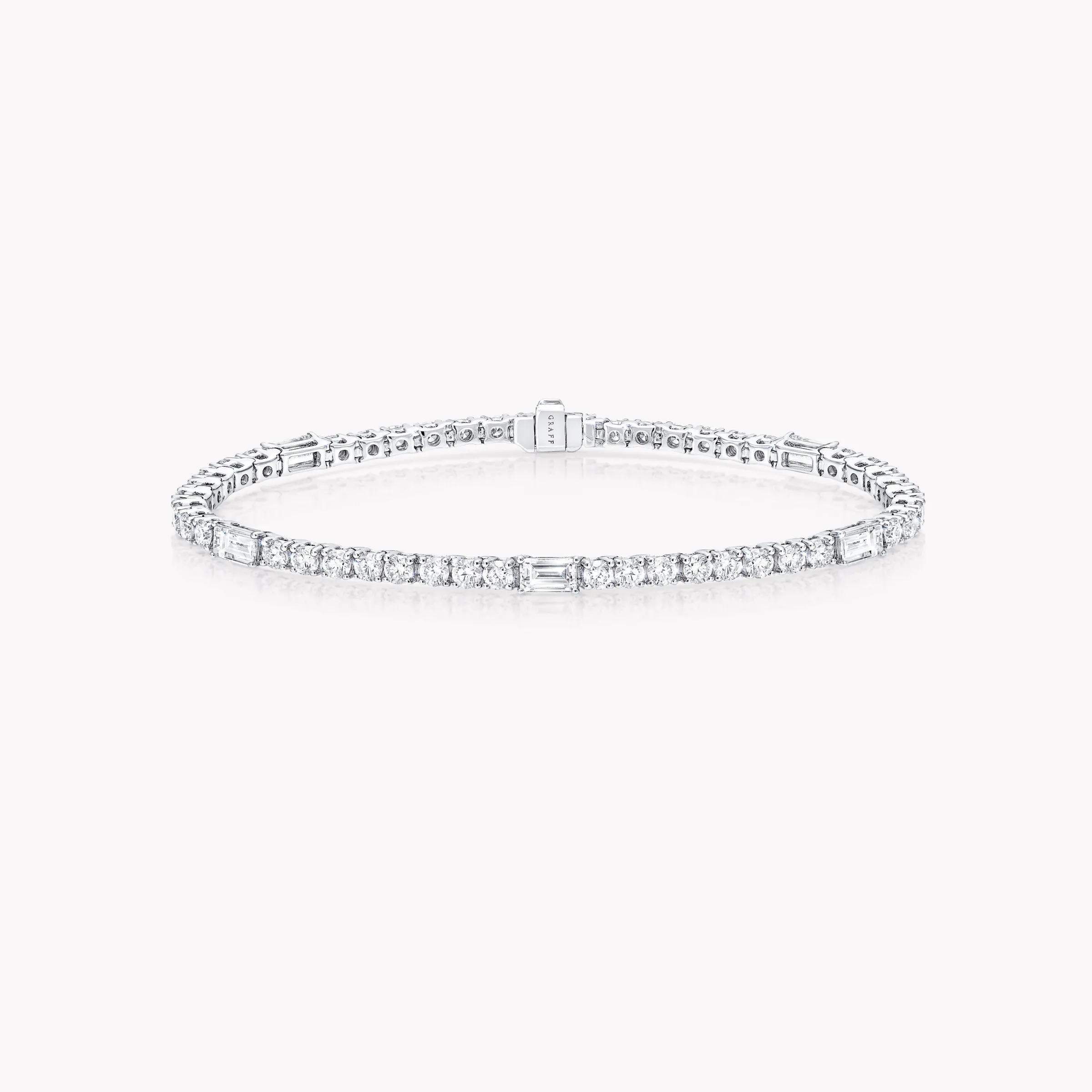 Graff Round and Emerald Cut Diamond Bracelet^ White Diamond|Classic Graff