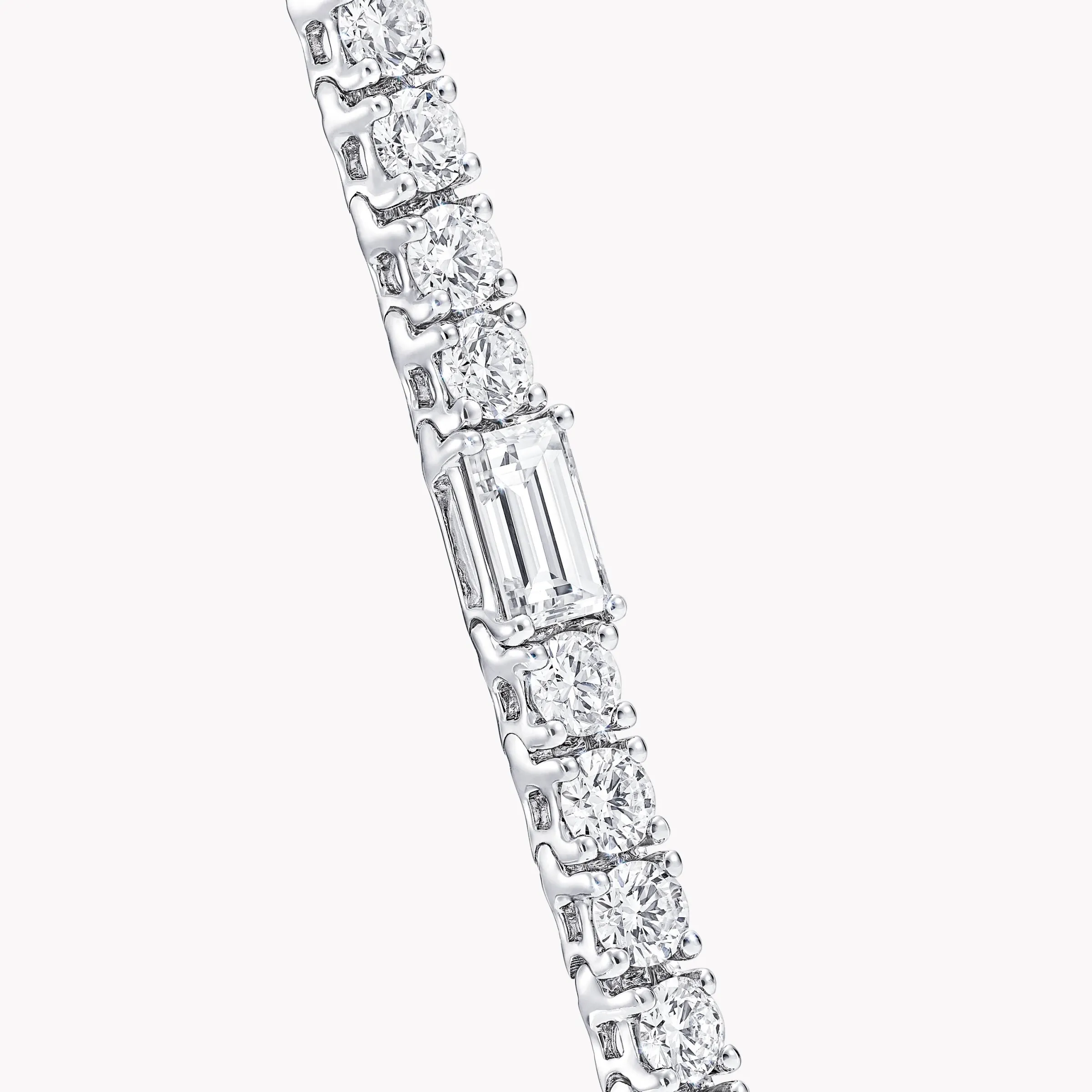 Graff Round and Emerald Cut Diamond Bracelet^ White Diamond|Classic Graff