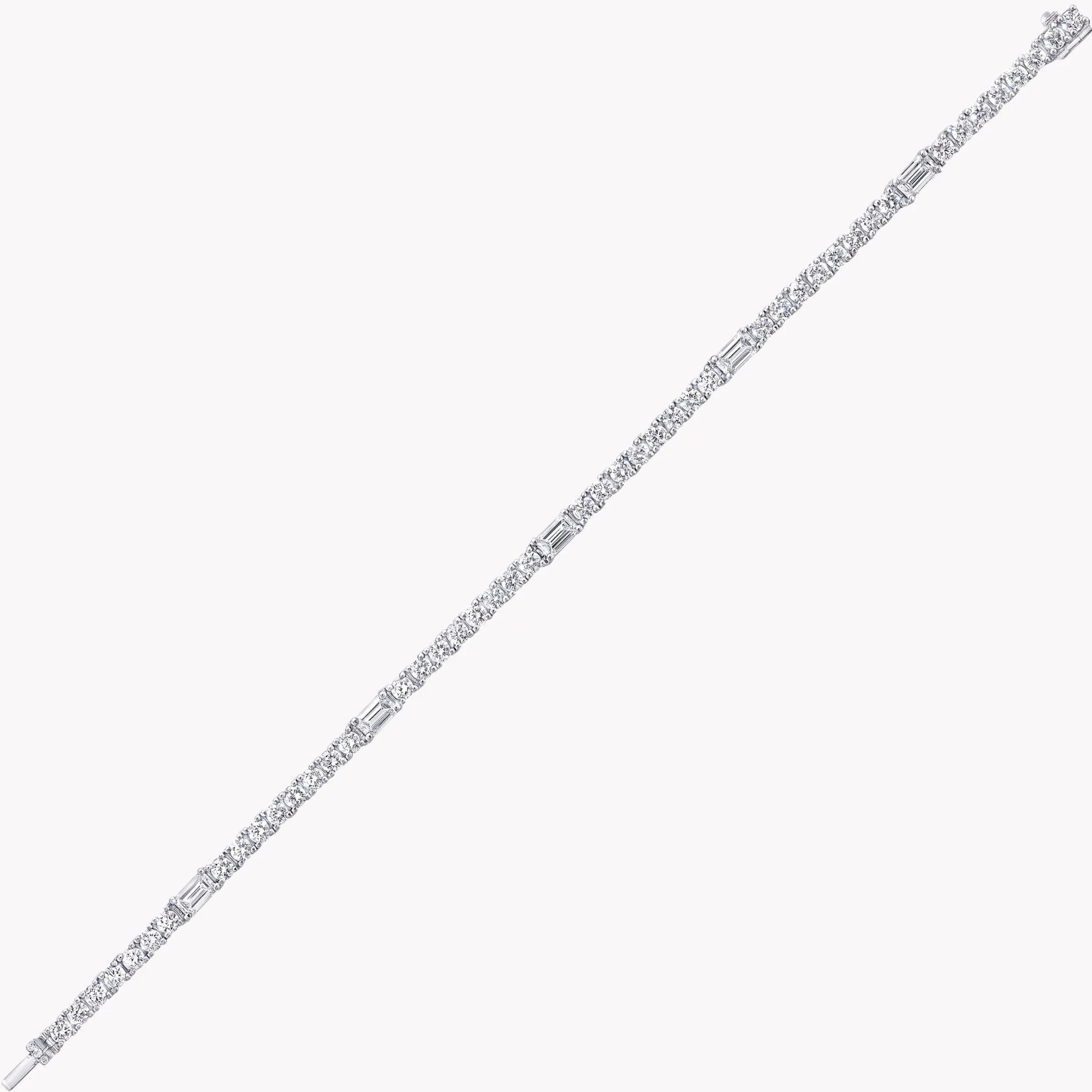 Graff Round and Emerald Cut Diamond Bracelet^ White Diamond|Classic Graff