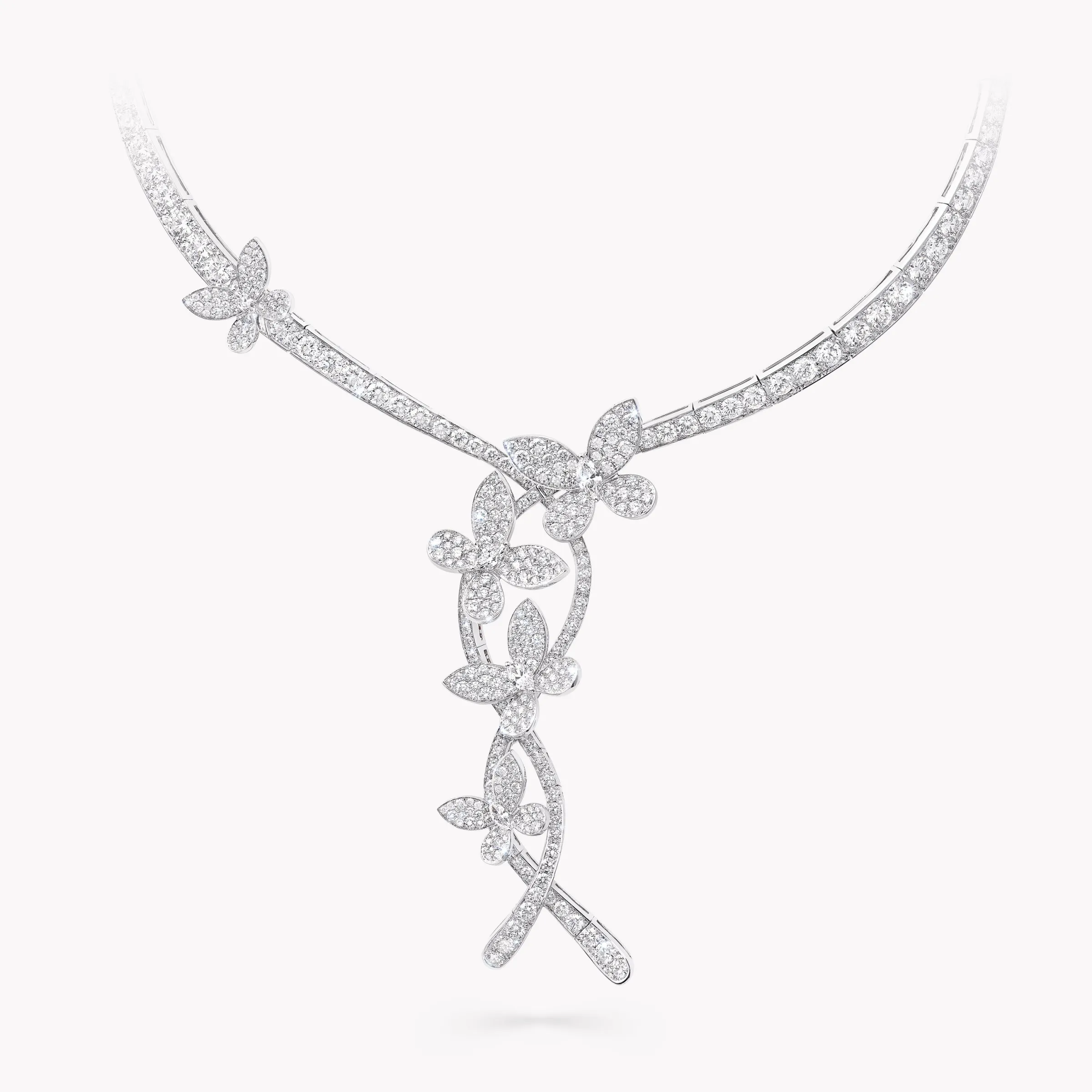Graff Round and Marquise Diamond Pavé Butterfly Necklace^ White Diamond|Butterfly