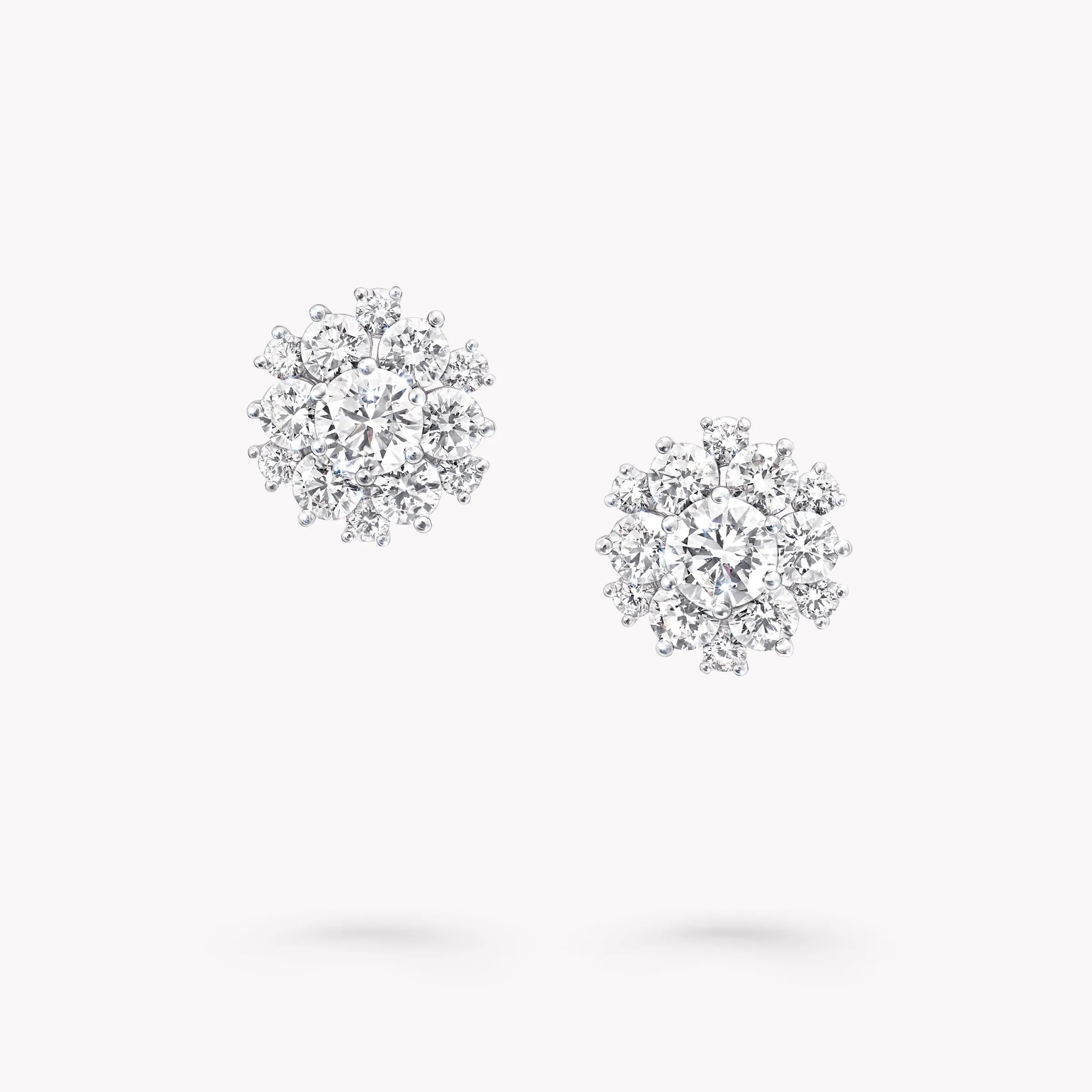 Graff Round Diamond Cluster Stud Earrings^ Bridal Jewelry|White Diamond
