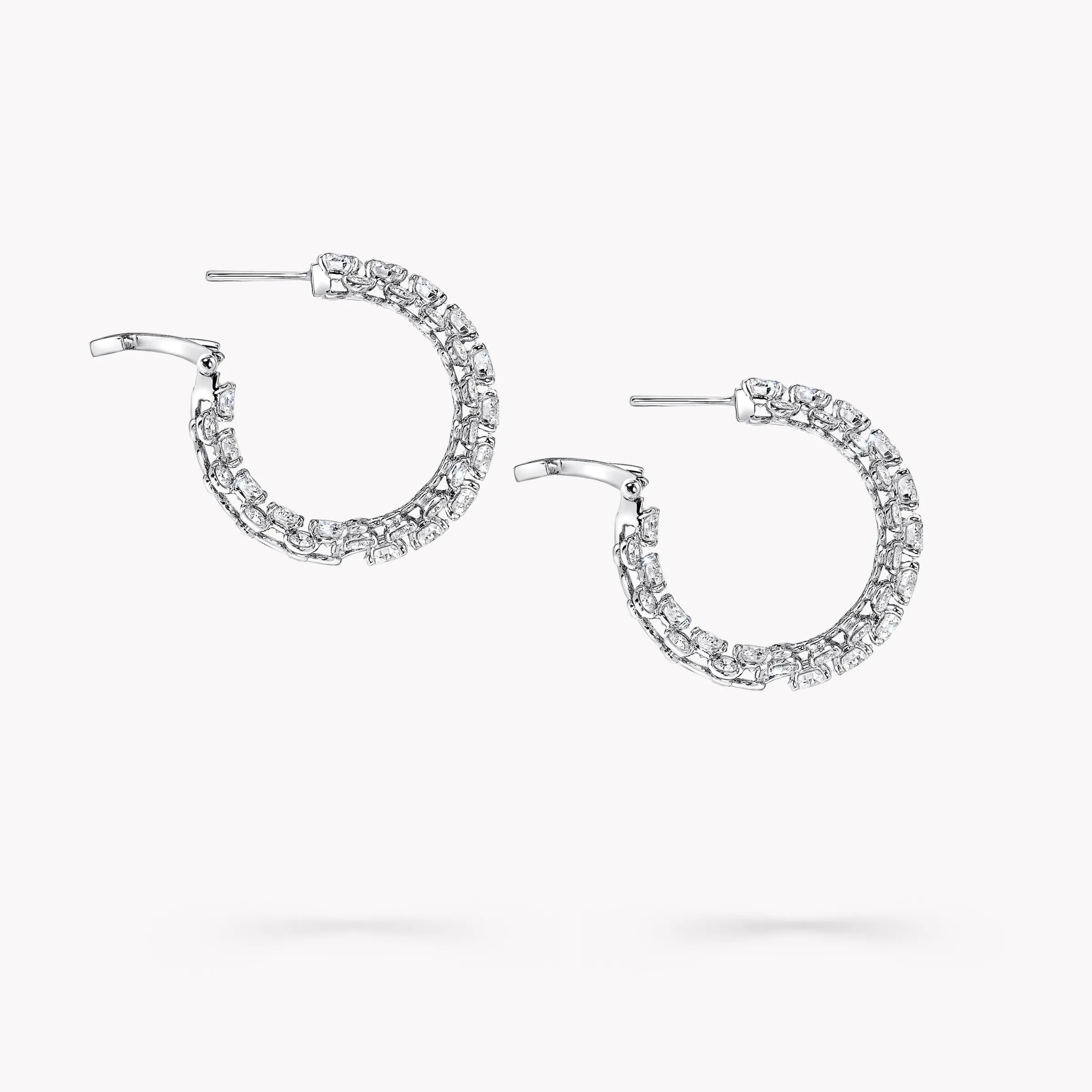 Graff Round Diamond Hoop Earrings^ Bridal Jewelry|White Diamond