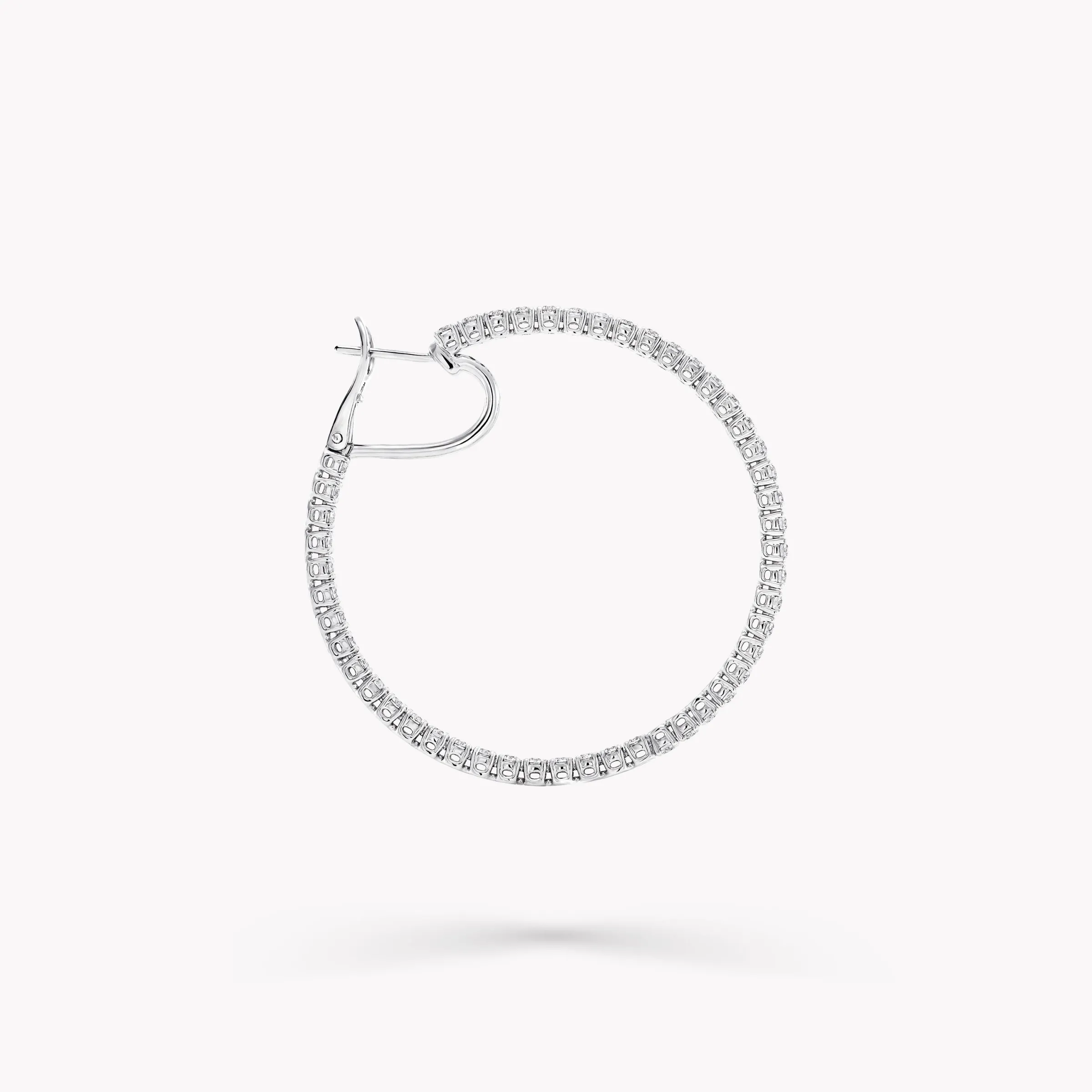 Graff Round Diamond Large Hoop Earrings^ Bridal Jewelry|White Gold