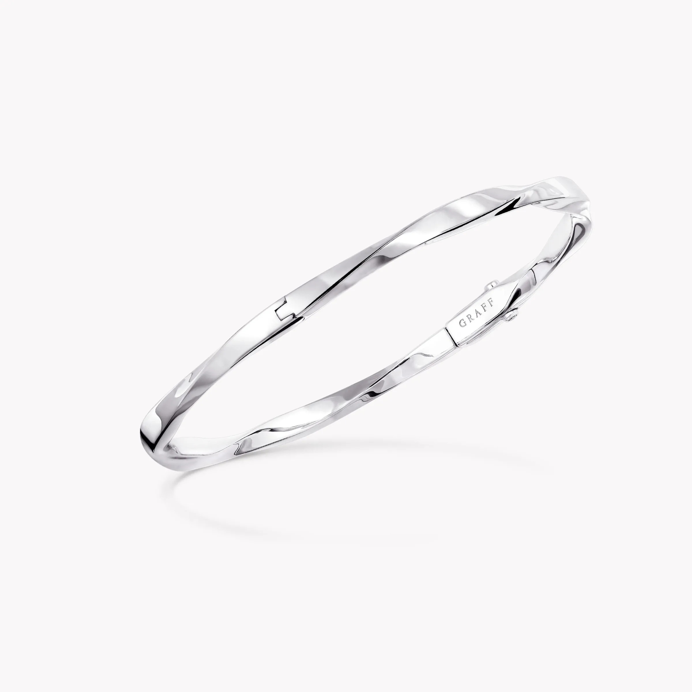 Graff Spiral Bangle^ White Gold|Spiral