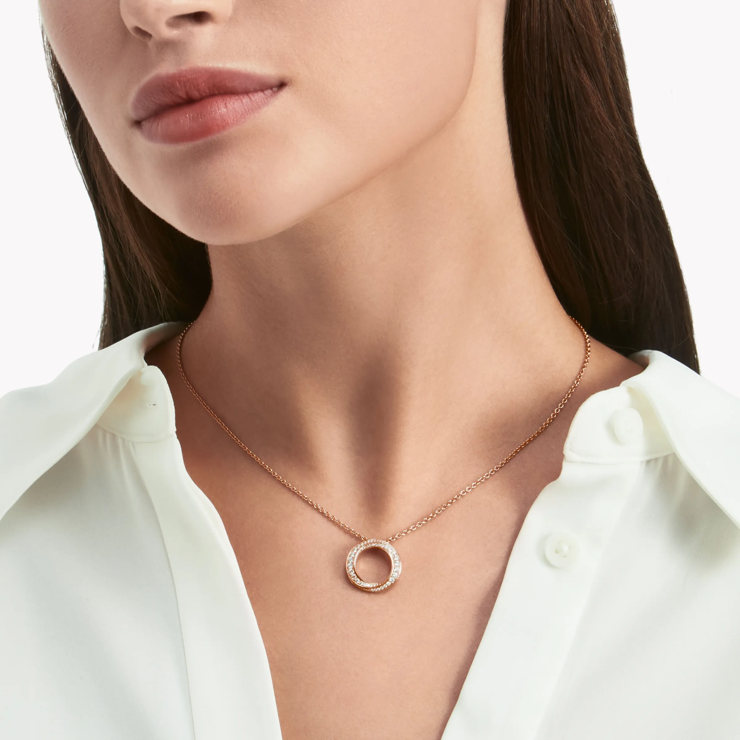 Graff Spiral Pavé Diamond Pendant^ Rose Gold|Spiral