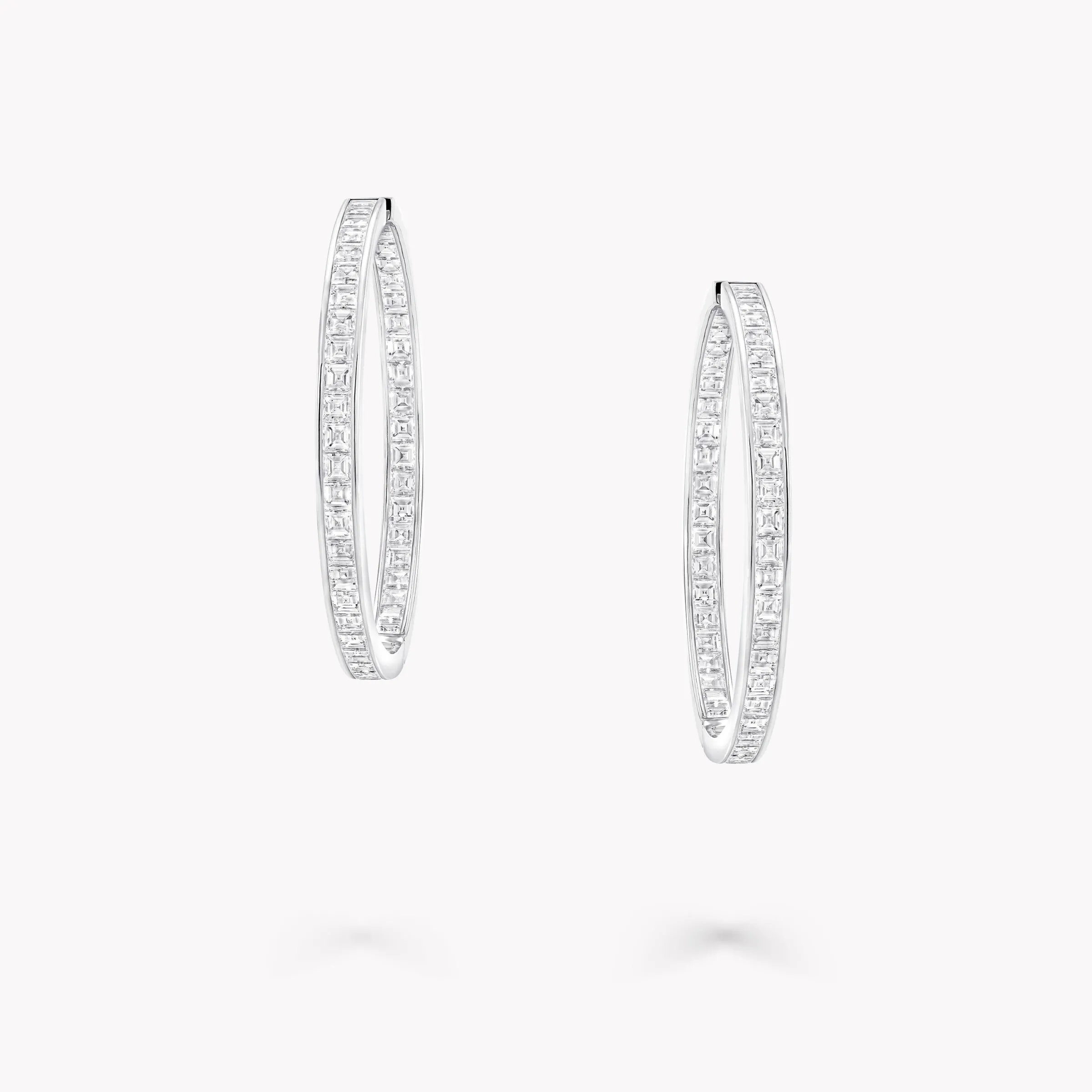 Graff Square Cut Diamond Hoop Earrings^ Bridal Jewelry|White Diamond