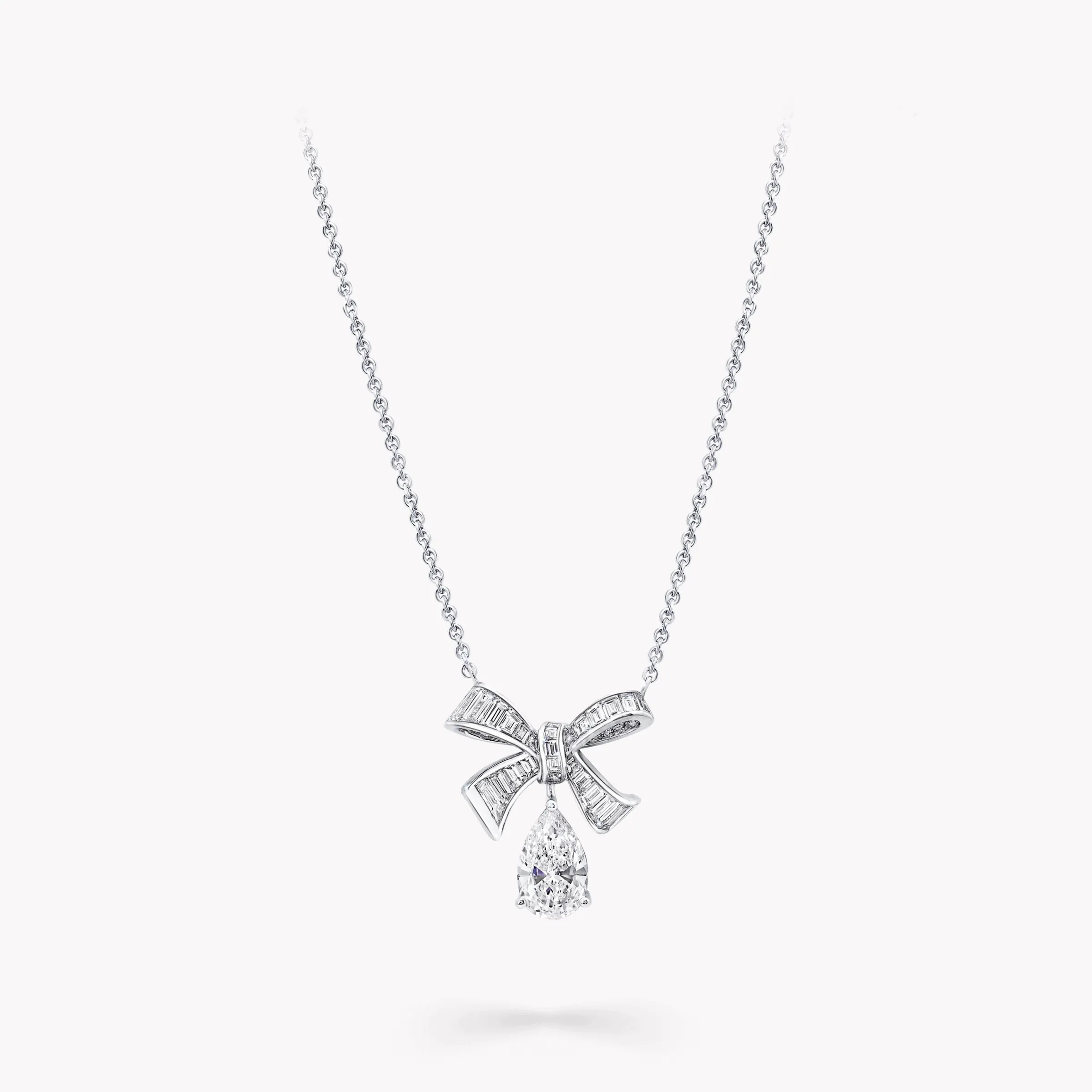 Graff Tilda's Bow Baguette Cut Diamond Drop Pendant^ White Diamond|Tilda's Bow