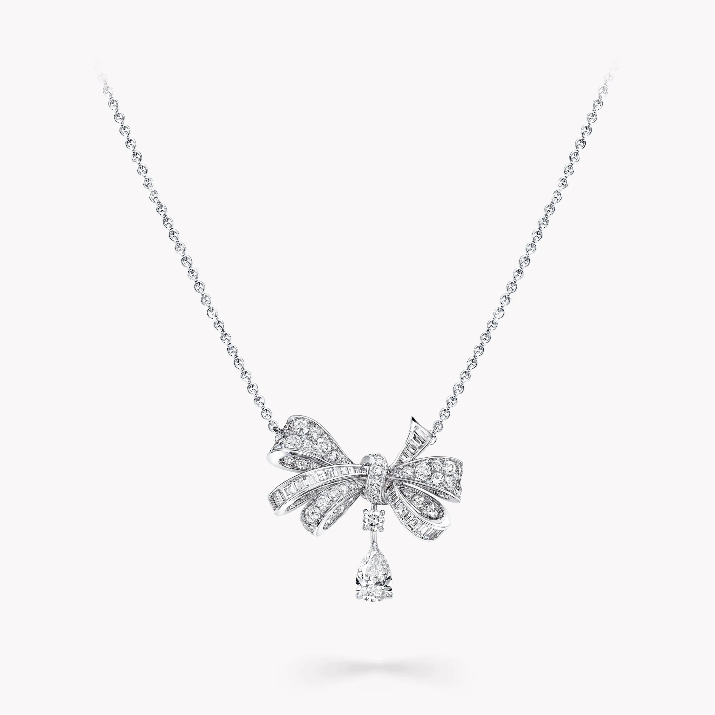 Graff Tilda's Bow Classic Diamond Drop Pendant^ Bridal Jewelry|White Diamond