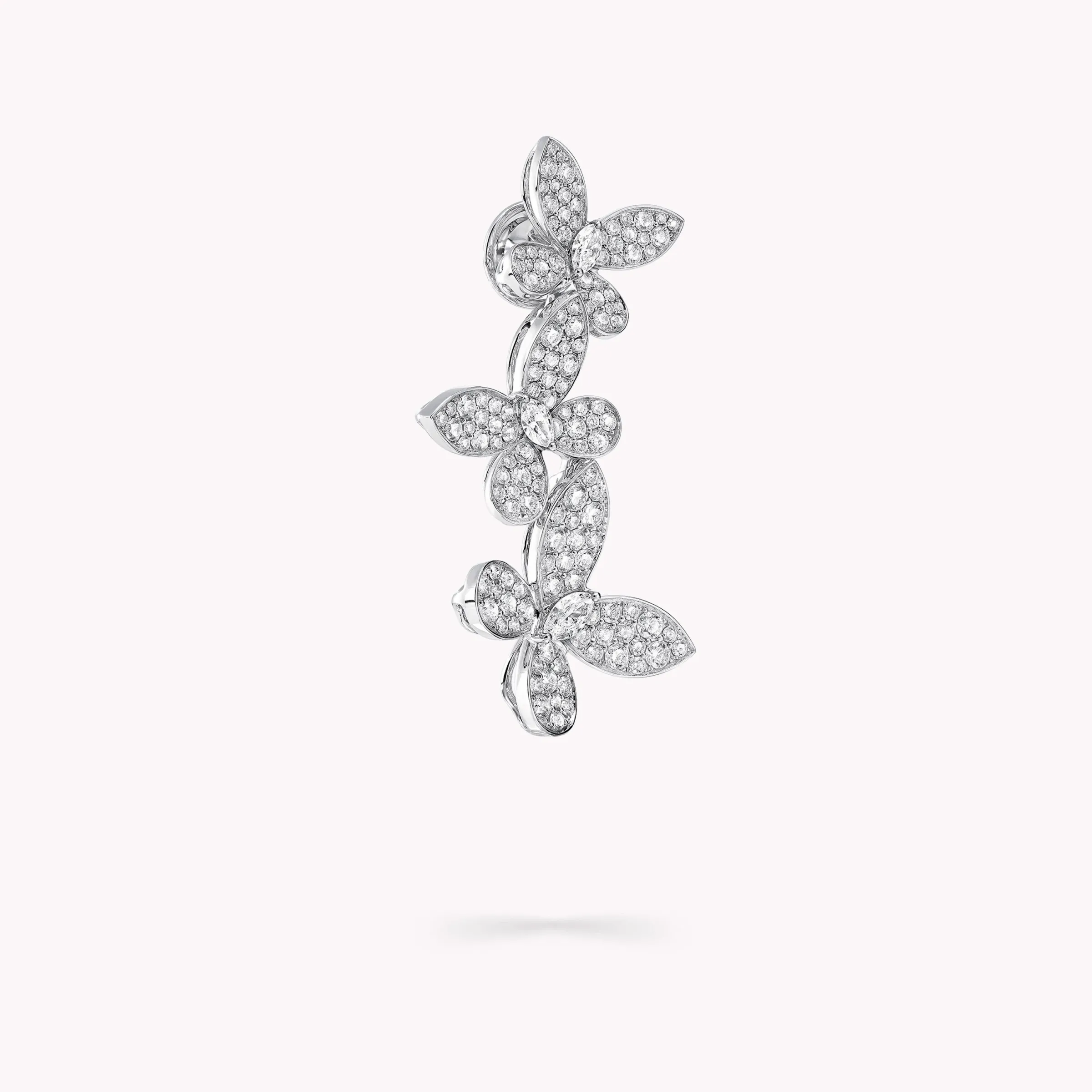Graff Triple Pavé Butterfly Diamond Drop Earrings^ White Diamond|Butterfly