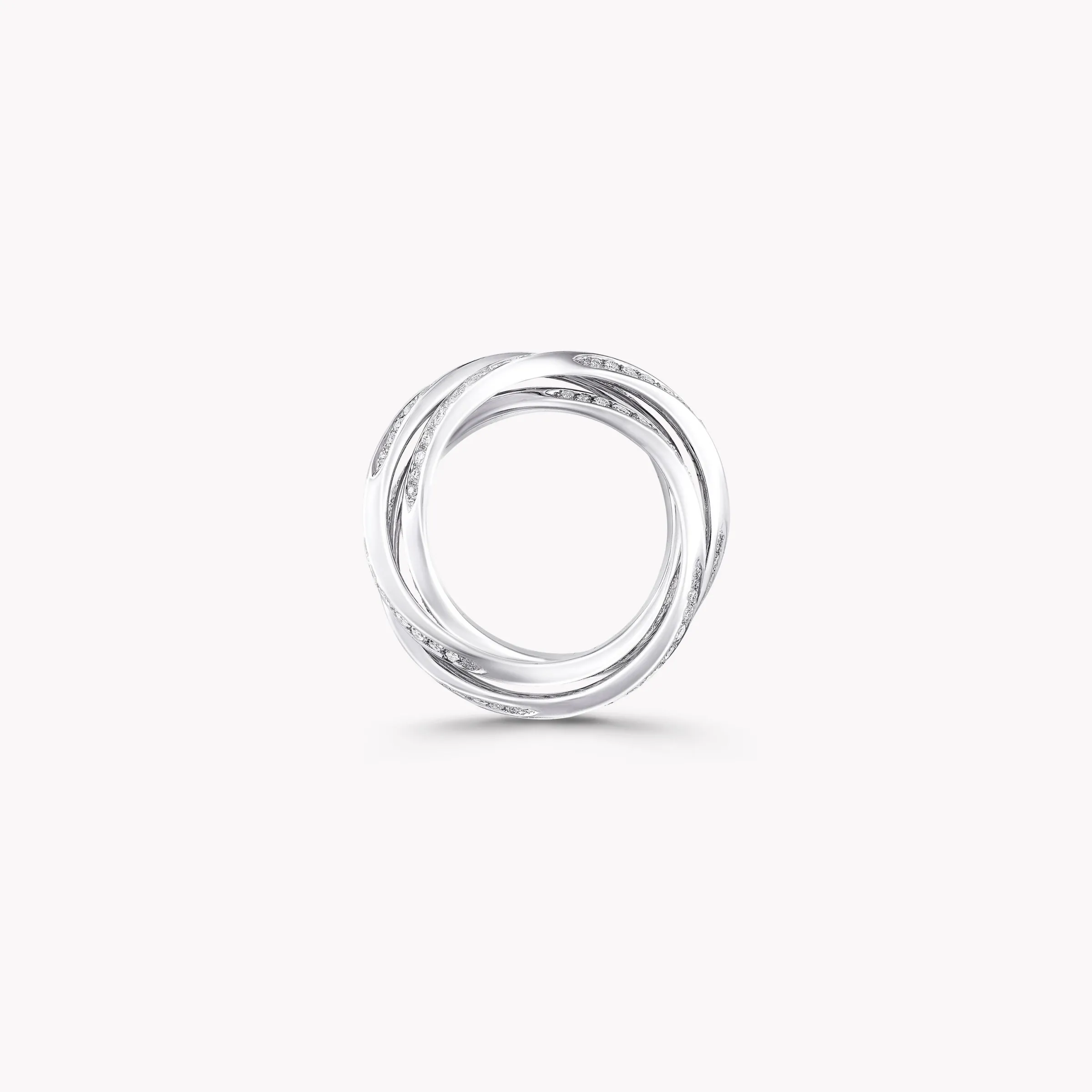 Graff Triple Spiral Pavé Diamond Ring^ White Gold|Spiral