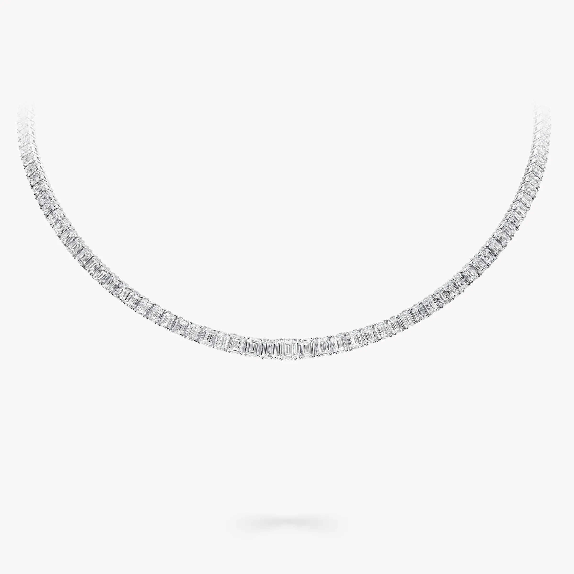 Graff White Emerald Diamond Graduated Line Necklace^ White Diamond|Classic Graff
