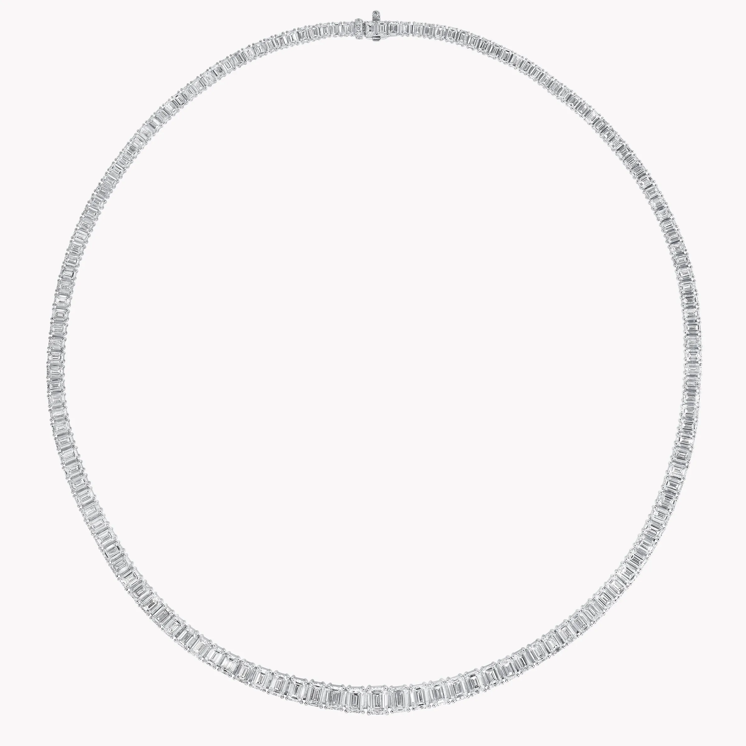Graff White Emerald Diamond Graduated Line Necklace^ White Diamond|Classic Graff