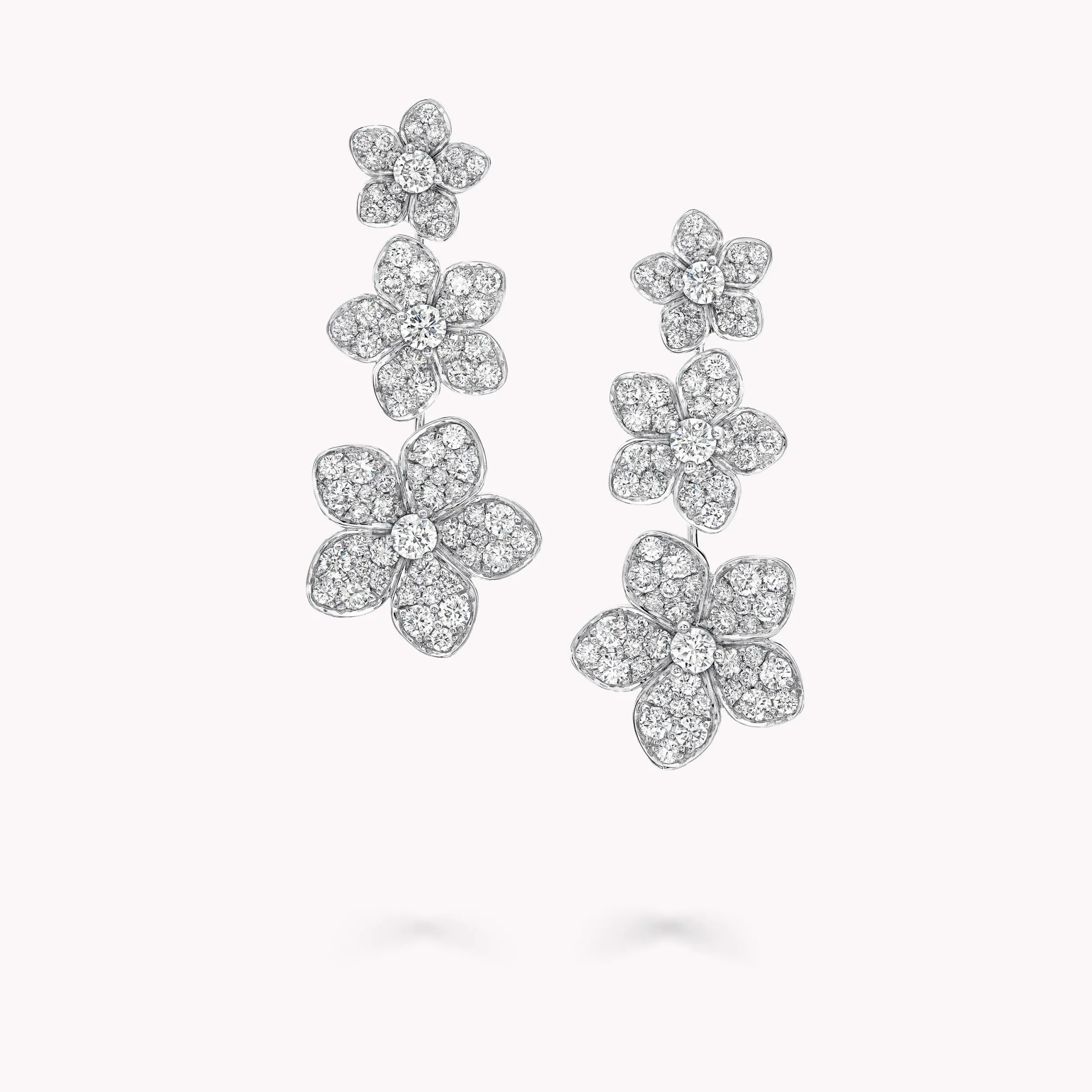 Graff Wild Flower Diamond Drop Earrings^ White Gold|White Diamond