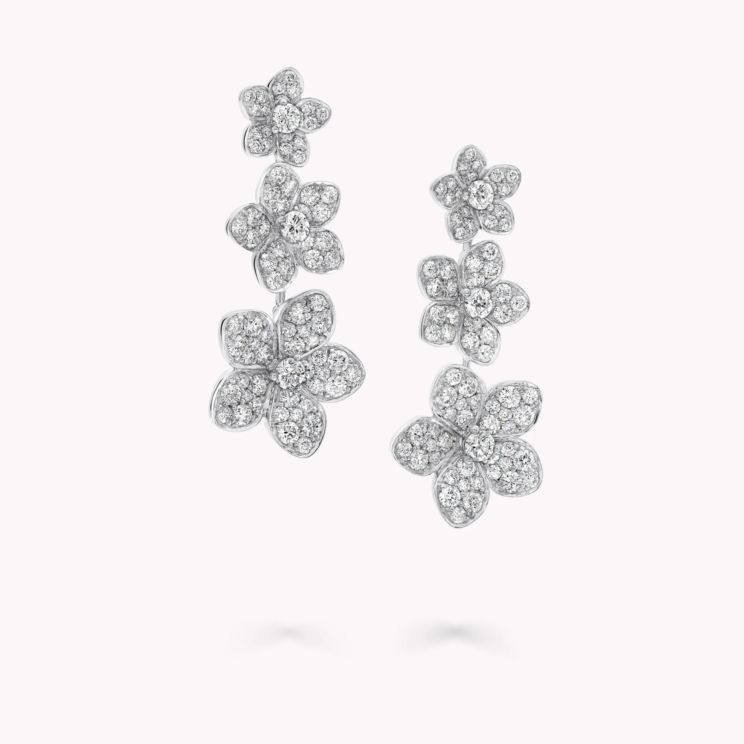 Graff Wild Flower Diamond Drop Earrings^ White Gold|White Diamond