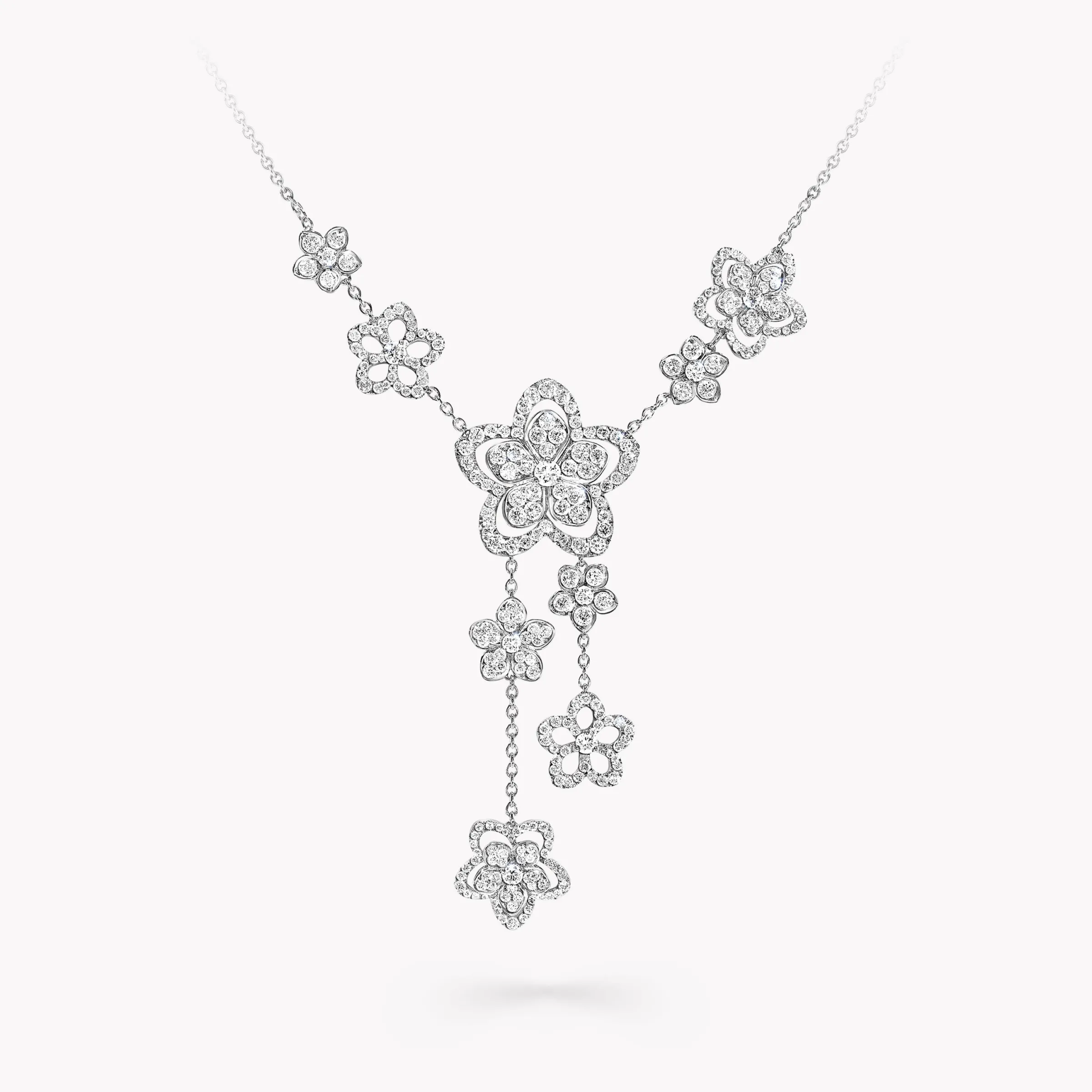 Graff Wild Flower Diamond Drop Necklace^ White Gold|Wild Flower