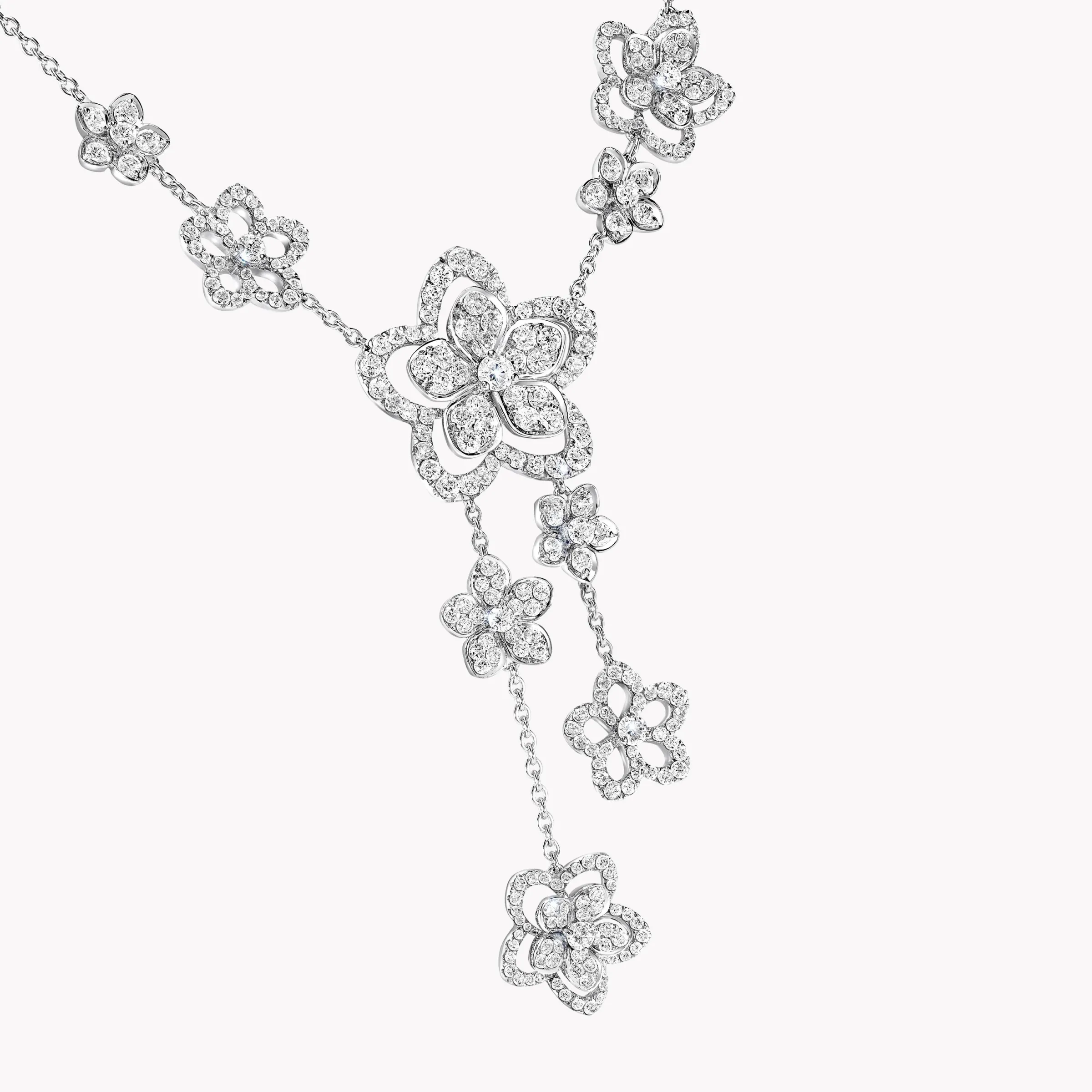 Graff Wild Flower Diamond Drop Necklace^ White Gold|Wild Flower