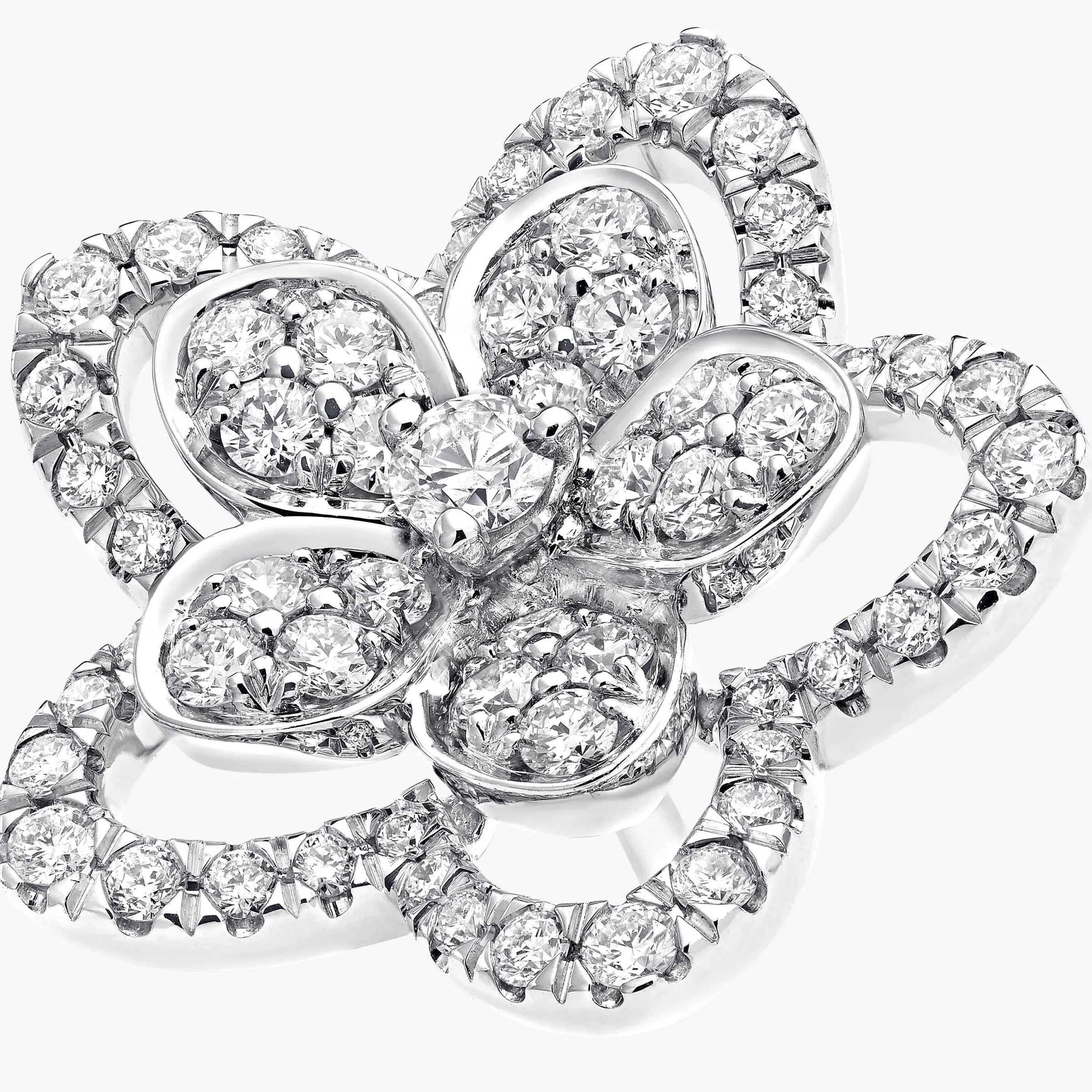 Graff Wild Flower Diamond Stud Earrings^ White Gold|Wild Flower