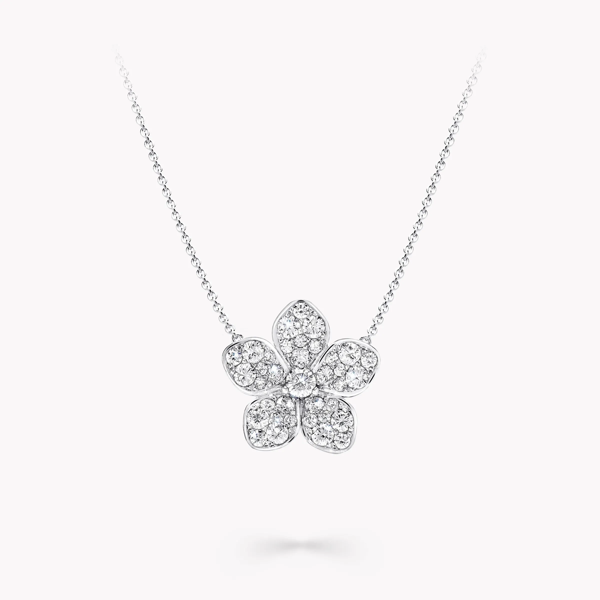 Graff Wild Flower Large Pavé Diamond Pendant^ White Gold|Wild Flower