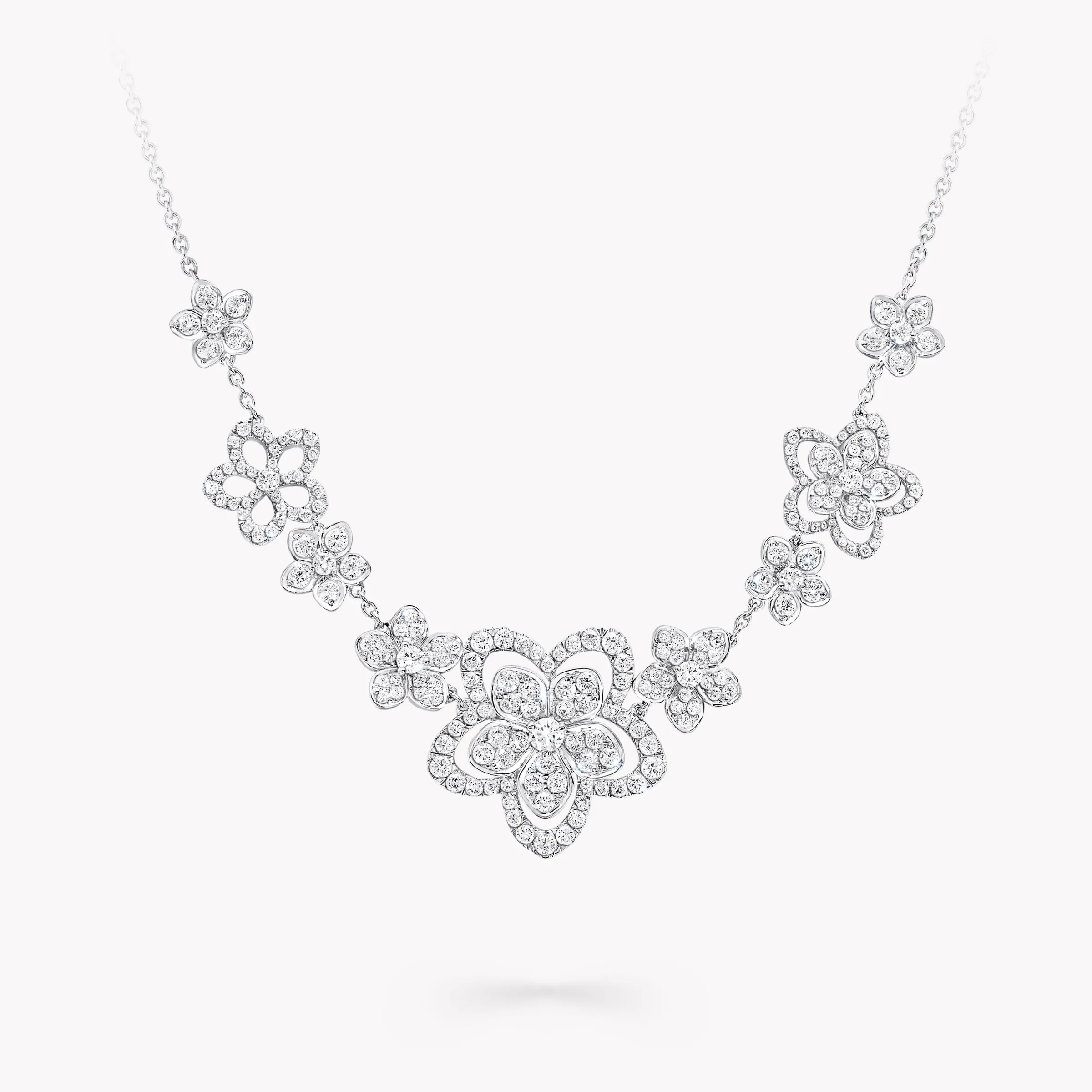 Graff Wild Flower Multi Diamond Necklace^ White Gold|White Diamond