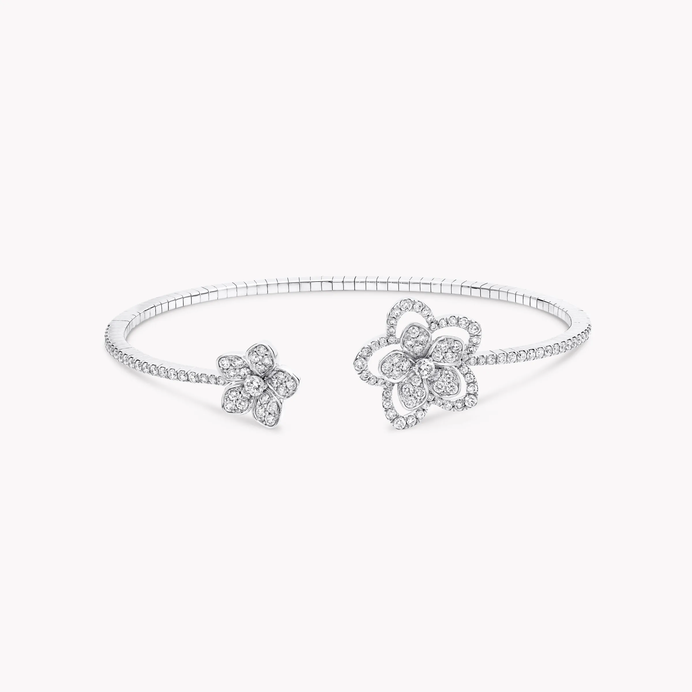 Graff Wild Flower Open Diamond Bangle^ White Gold|Wild Flower