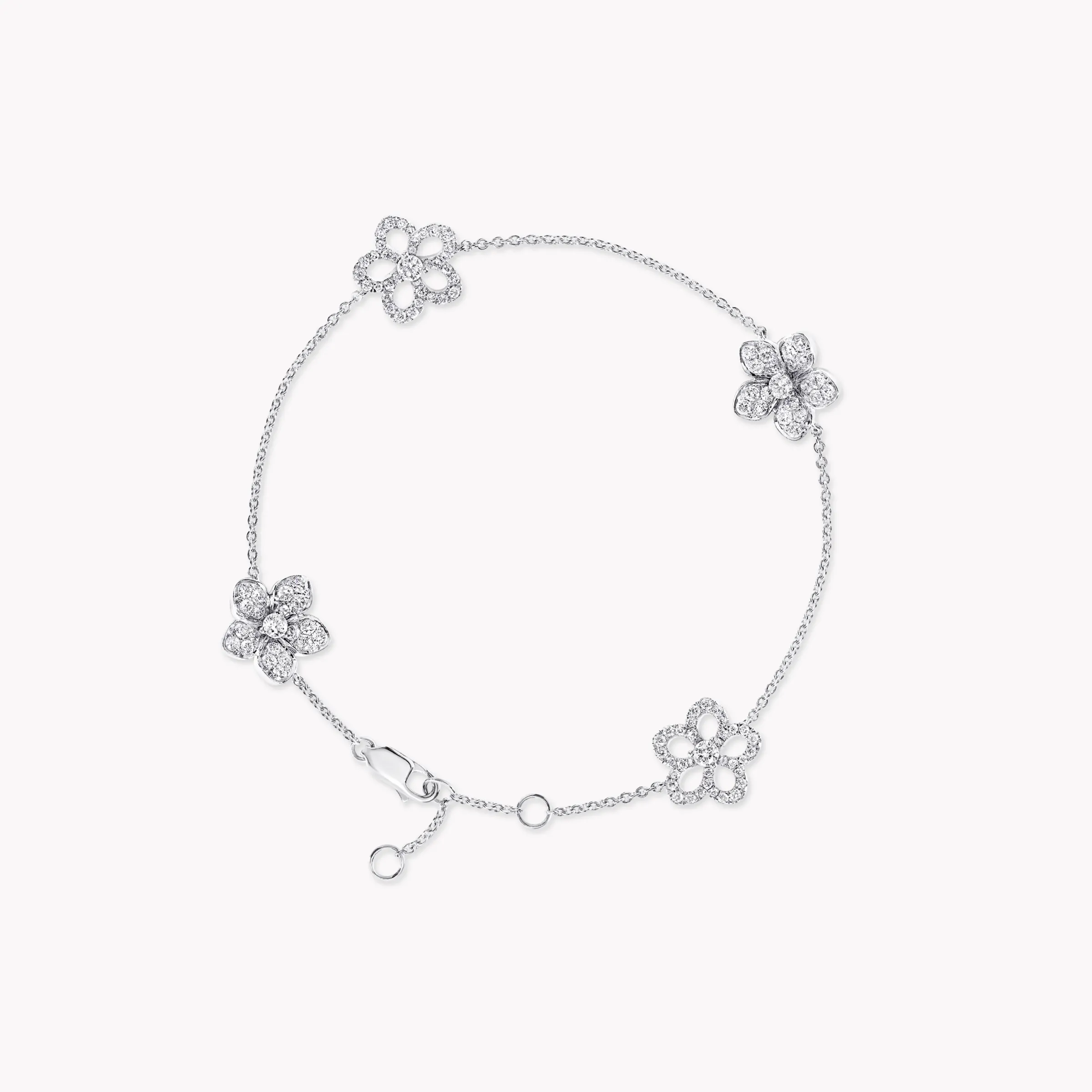 Graff Wild Flower Pavé Diamond Bracelet^ White Gold|Wild Flower