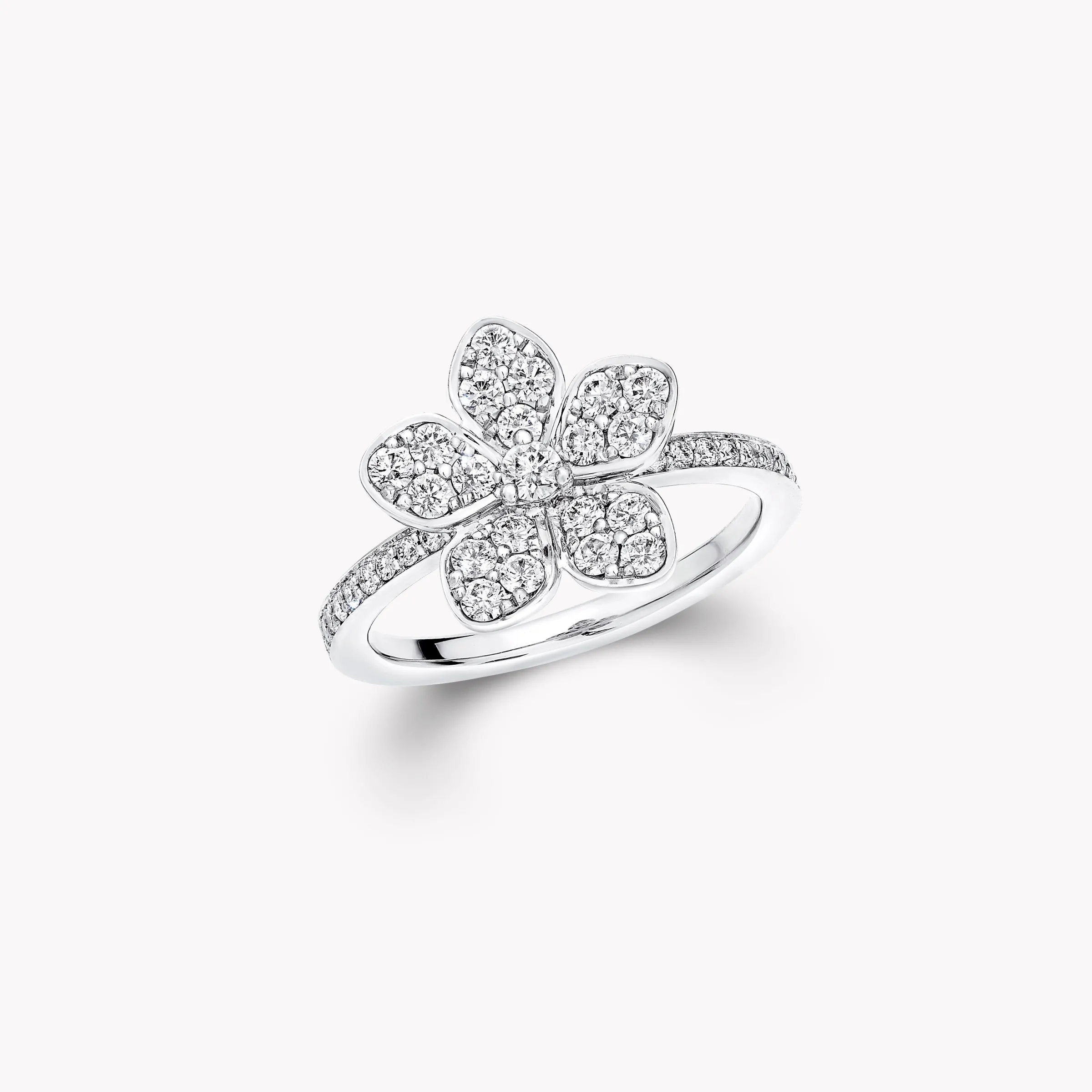 Graff Wild Flower Pavé Diamond Ring^ White Gold|Wild Flower